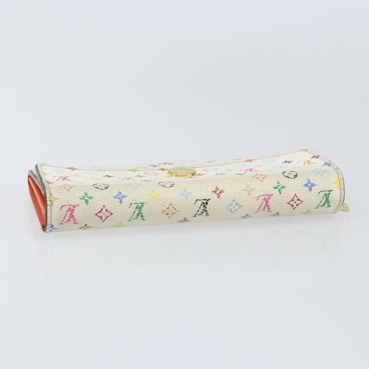 LOUIS VUITTON Multicolor Portefeuille Sarah Wallet White M93532 LV Auth bs31603