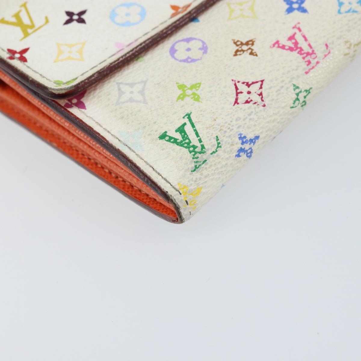 LOUIS VUITTON Multicolor Portefeuille Sarah Wallet White M93532 LV Auth bs31603