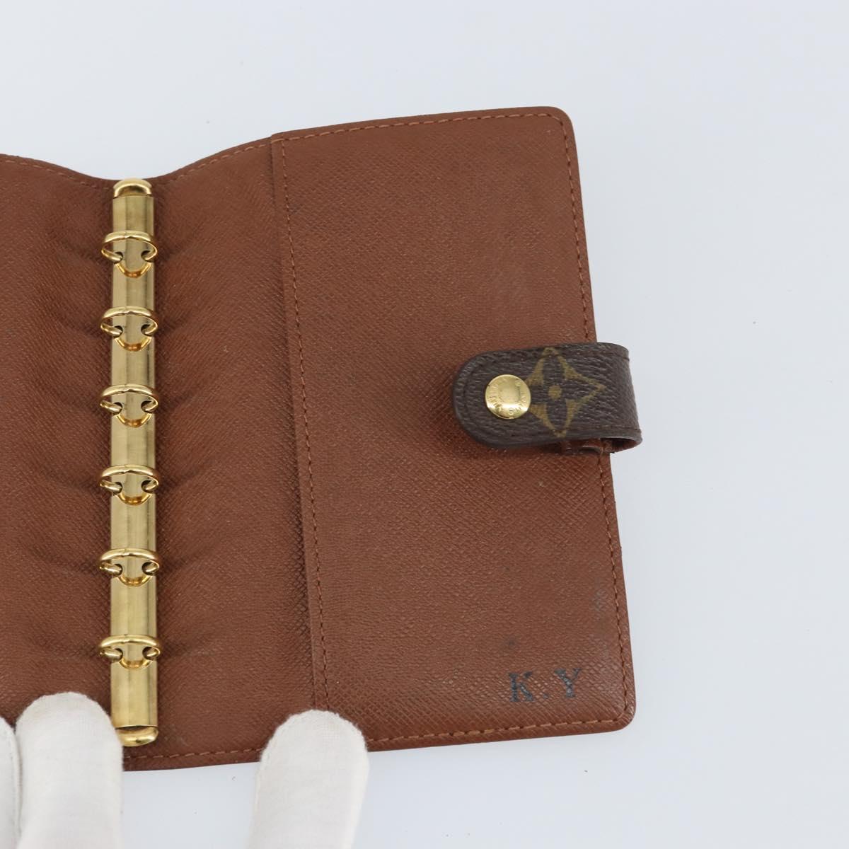 LOUIS VUITTON Monogram Agenda PM Day Planner Cover R20005 LV Auth bs31606