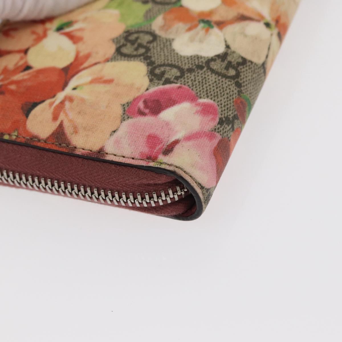 GUCCI GG Blooms Long Wallet PVC Pink Silver Auth bs31614