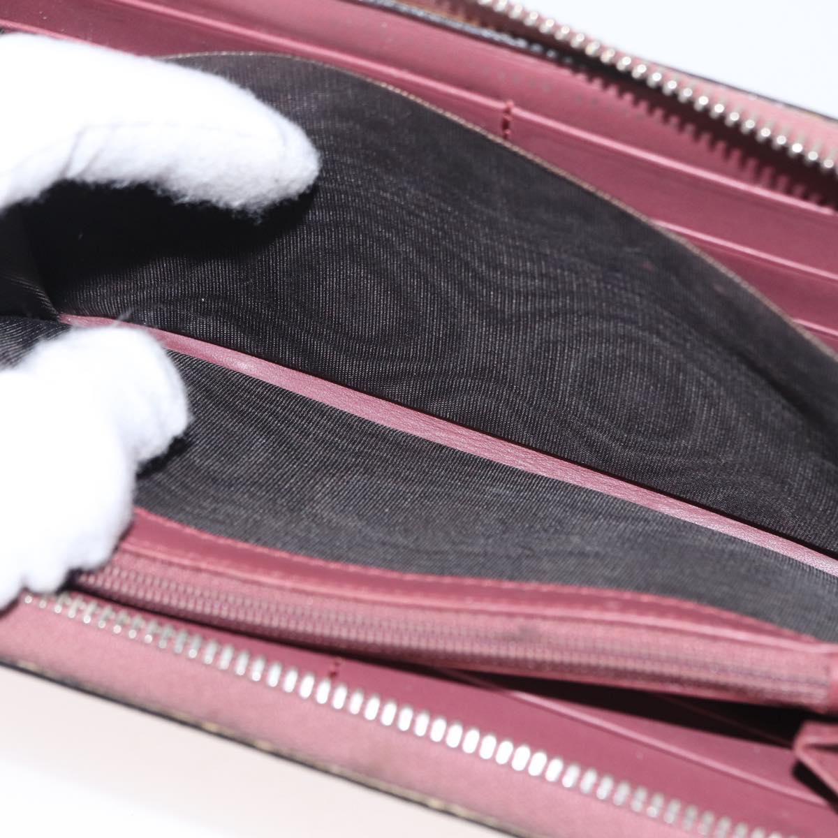 GUCCI GG Blooms Long Wallet PVC Pink Silver Auth bs31614