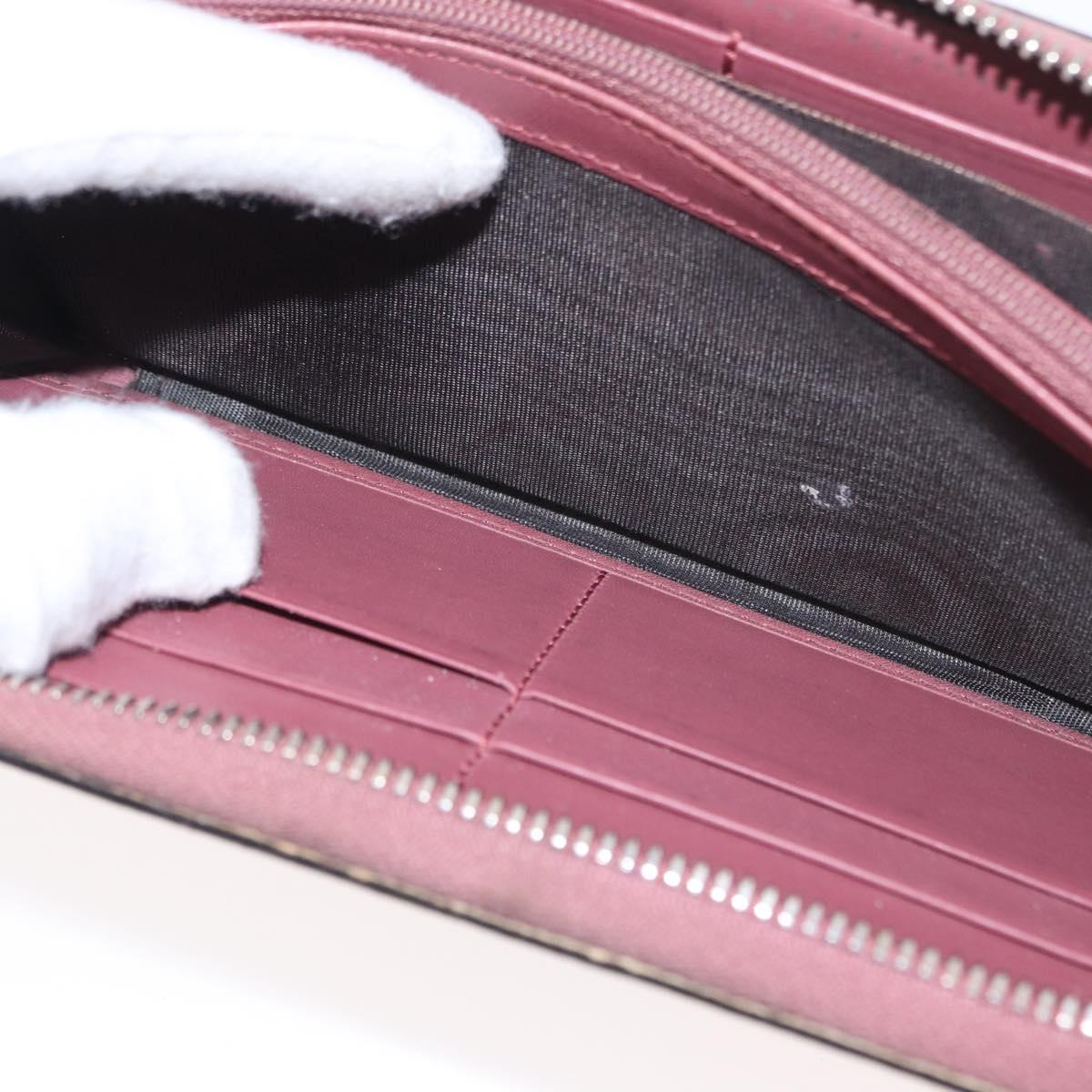 GUCCI GG Blooms Long Wallet PVC Pink Silver Auth bs31614