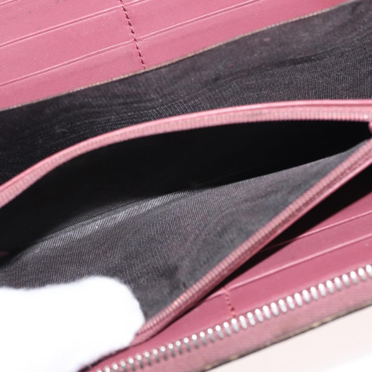 GUCCI GG Blooms Long Wallet PVC Pink Silver Auth bs31614