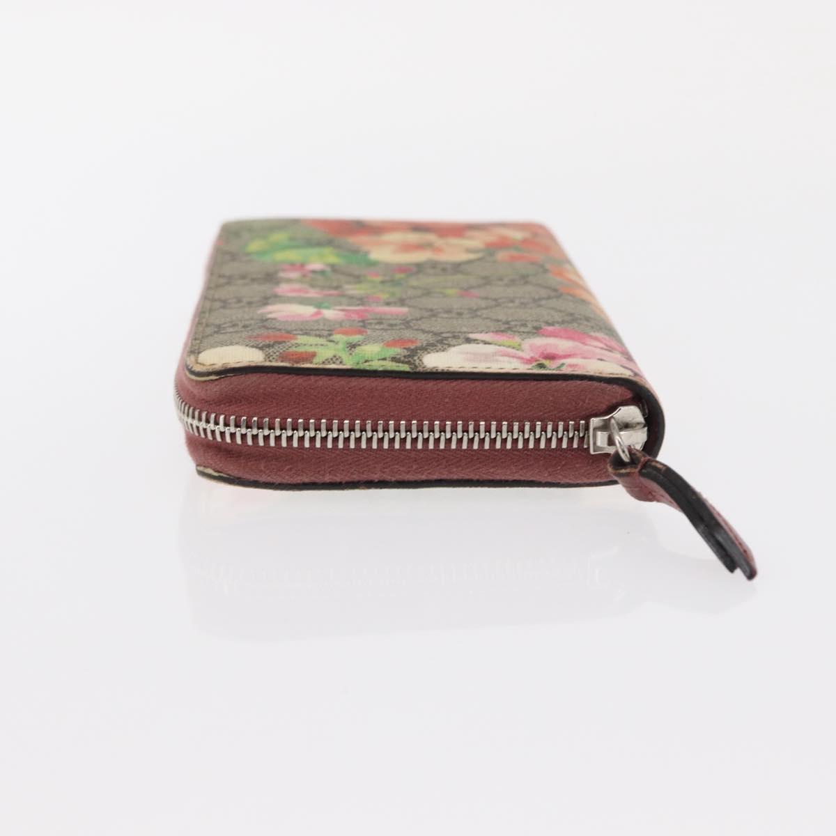 GUCCI GG Blooms Long Wallet PVC Pink Silver Auth bs31614