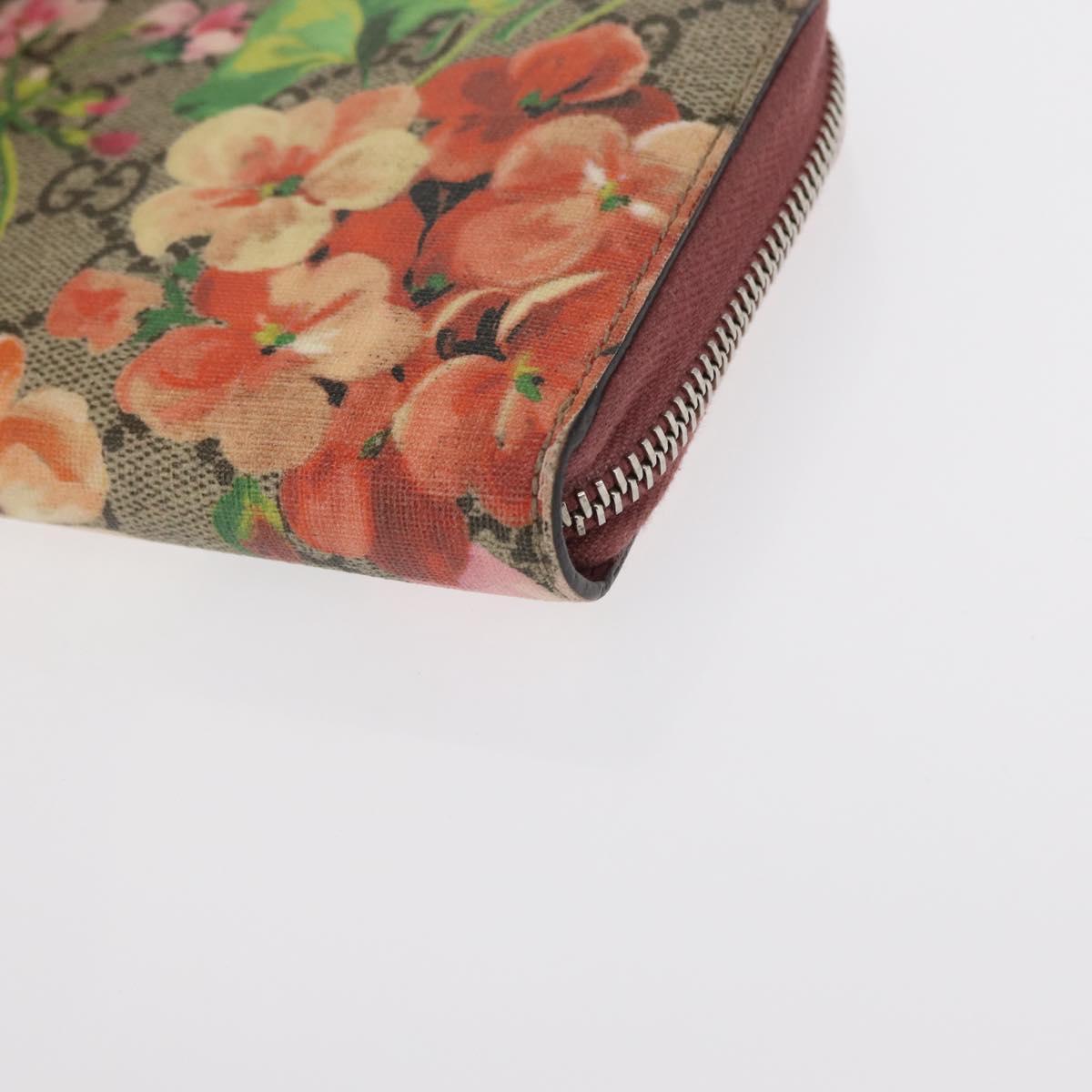 GUCCI GG Blooms Long Wallet PVC Pink Silver Auth bs31614