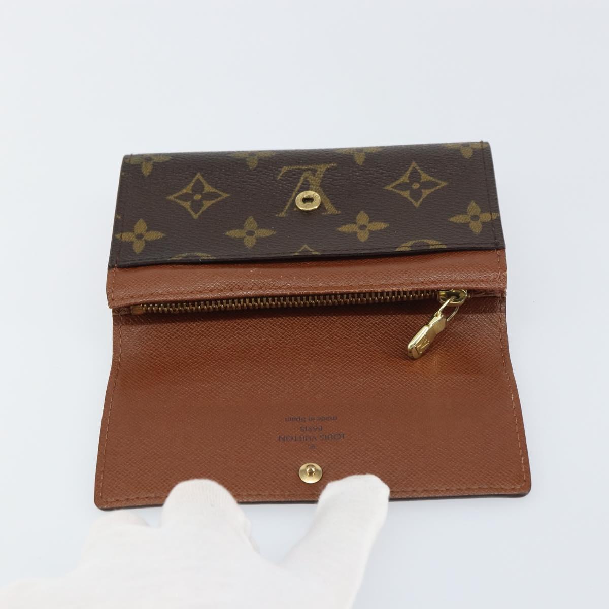 LOUIS VUITTON Monogram Porte Monnaie Zip Wallet M61735 LV Auth bs31618