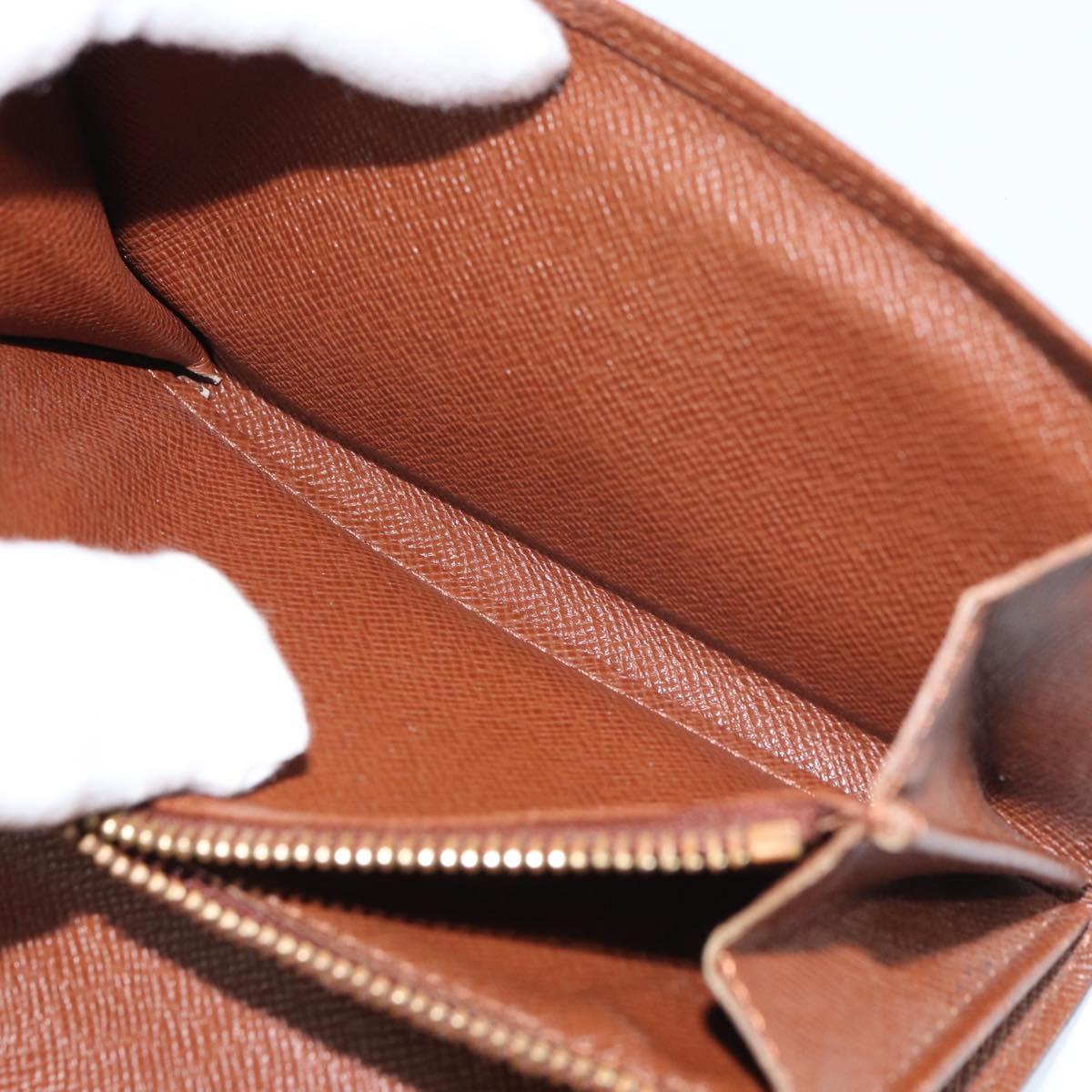 LOUIS VUITTON Monogram Porte Monnaie Zip Wallet M61735 LV Auth bs31618