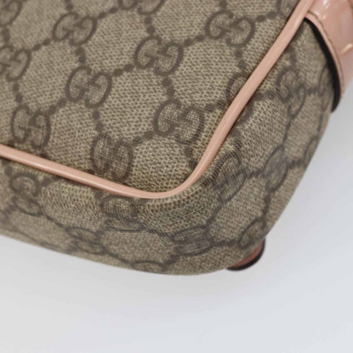 GUCCI GG Supreme Shoulder Bag PVC Beige Gold 201447 Auth bs31625