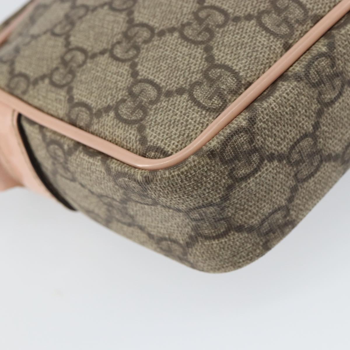 GUCCI GG Supreme Shoulder Bag PVC Beige Gold 201447 Auth bs31625