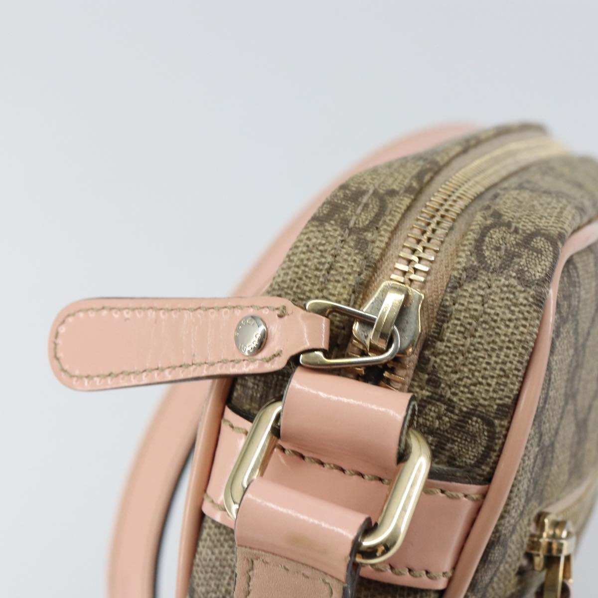 GUCCI GG Supreme Shoulder Bag PVC Beige Gold 201447 Auth bs31625