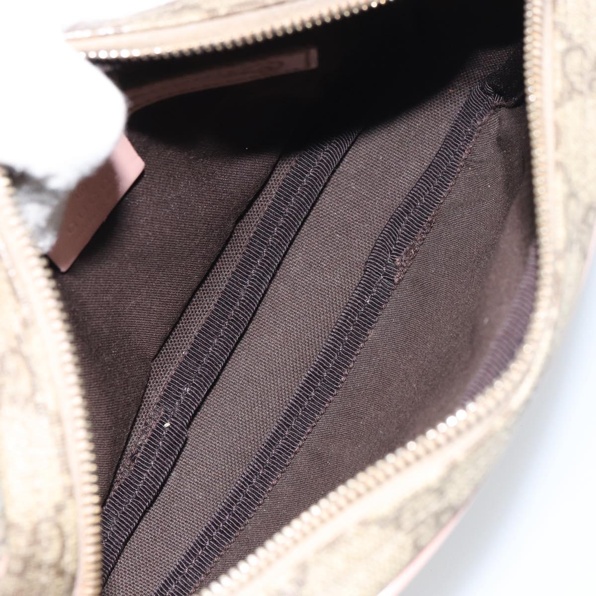 GUCCI GG Supreme Shoulder Bag PVC Beige Gold 201447 Auth bs31625