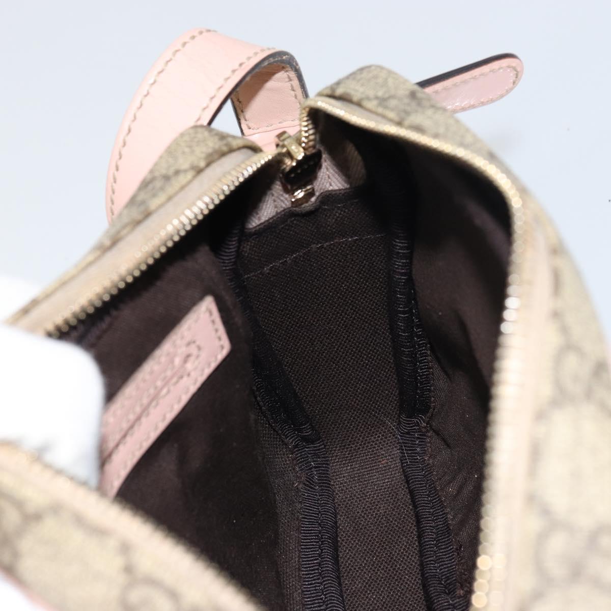 GUCCI GG Supreme Shoulder Bag PVC Beige Gold 201447 Auth bs31625