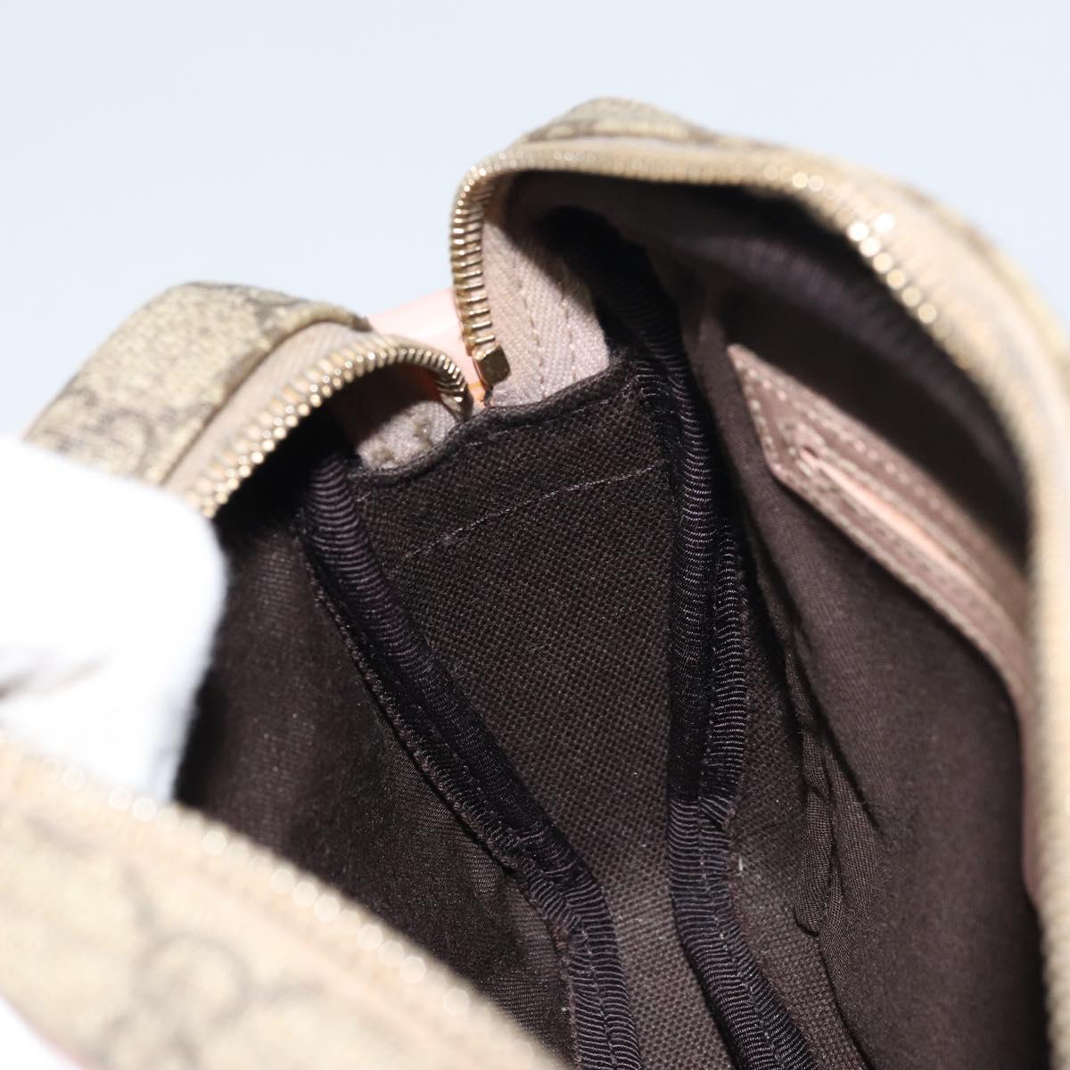 GUCCI GG Supreme Shoulder Bag PVC Beige Gold 201447 Auth bs31625