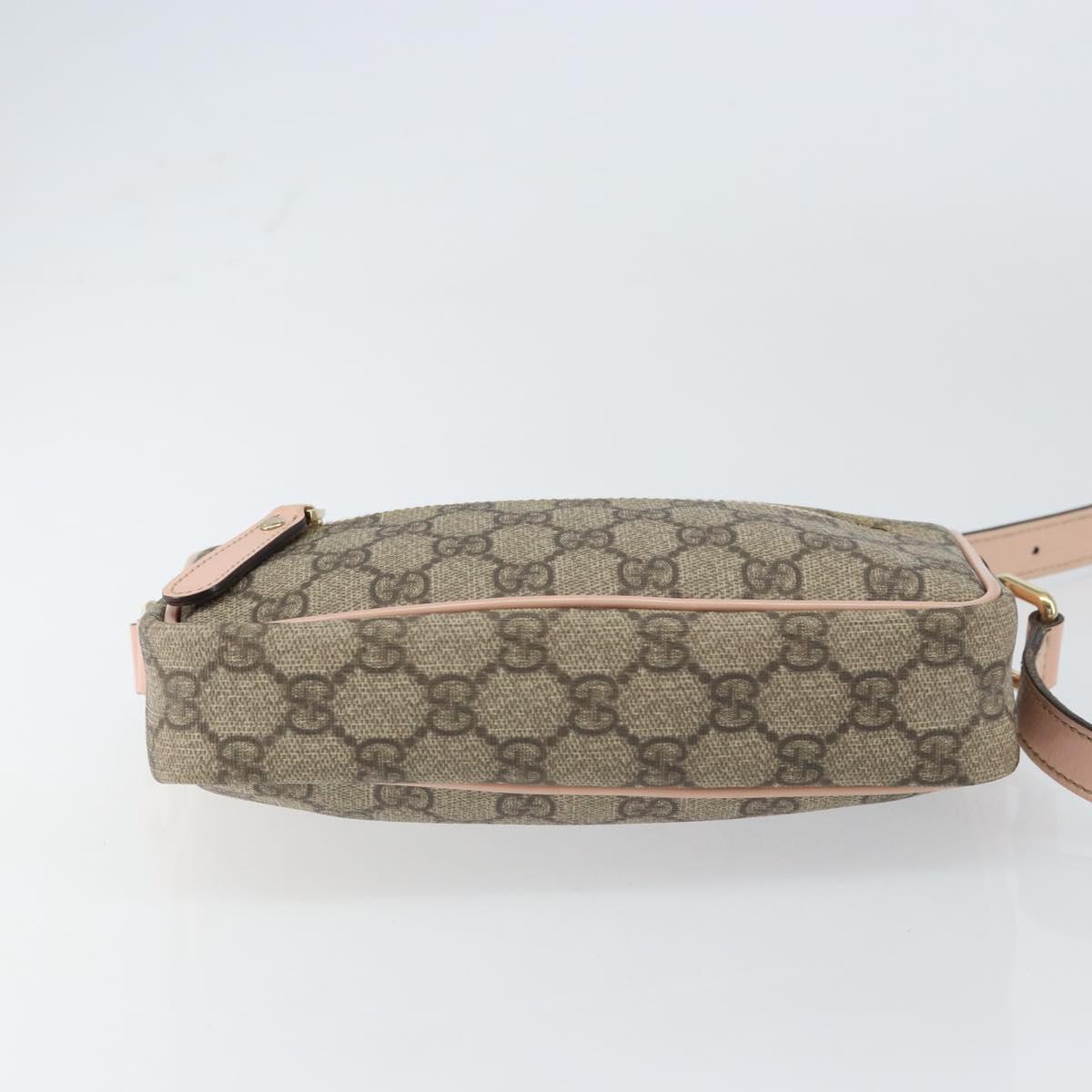 GUCCI GG Supreme Shoulder Bag PVC Beige Gold 201447 Auth bs31625