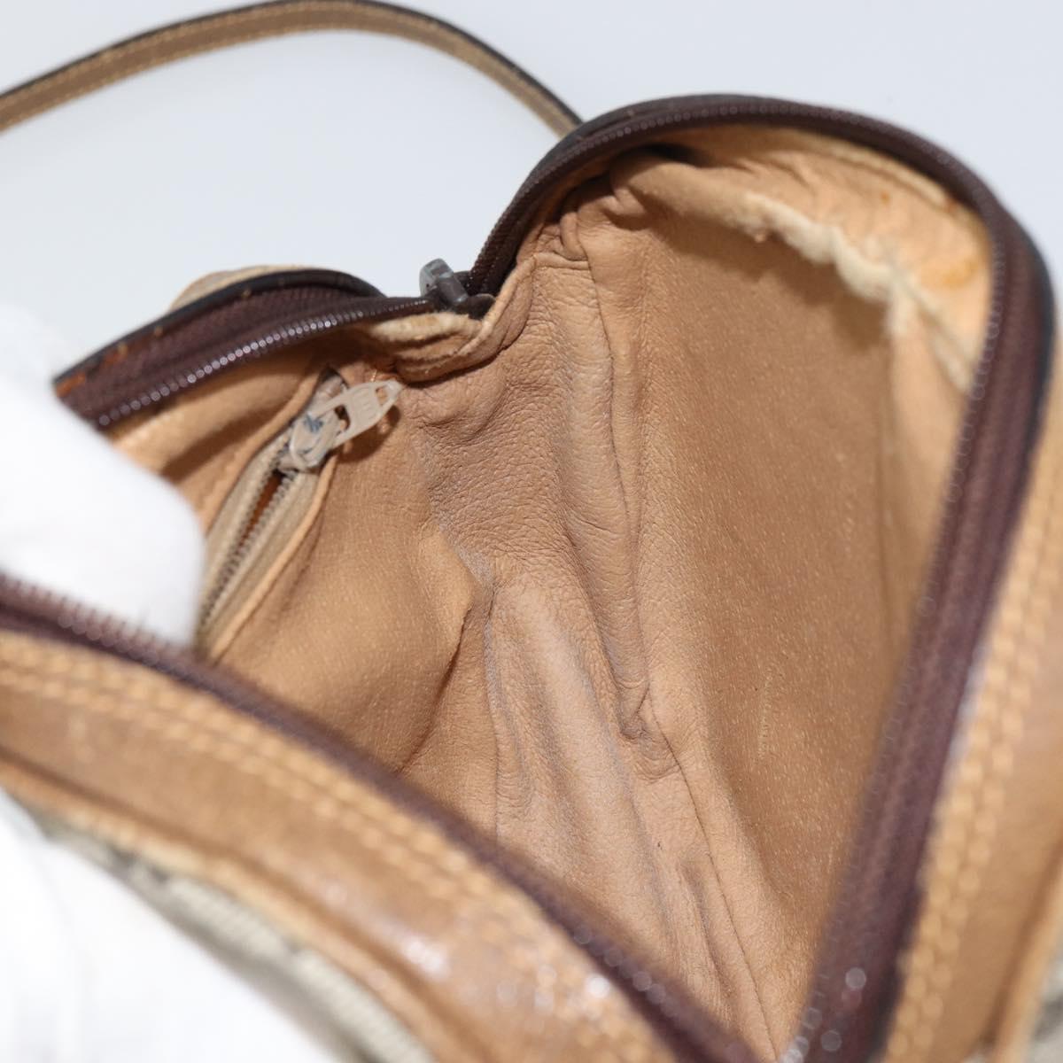 GUCCI GG Plus Supreme Shoulder Bag PVC Beige Gold Auth bs31626