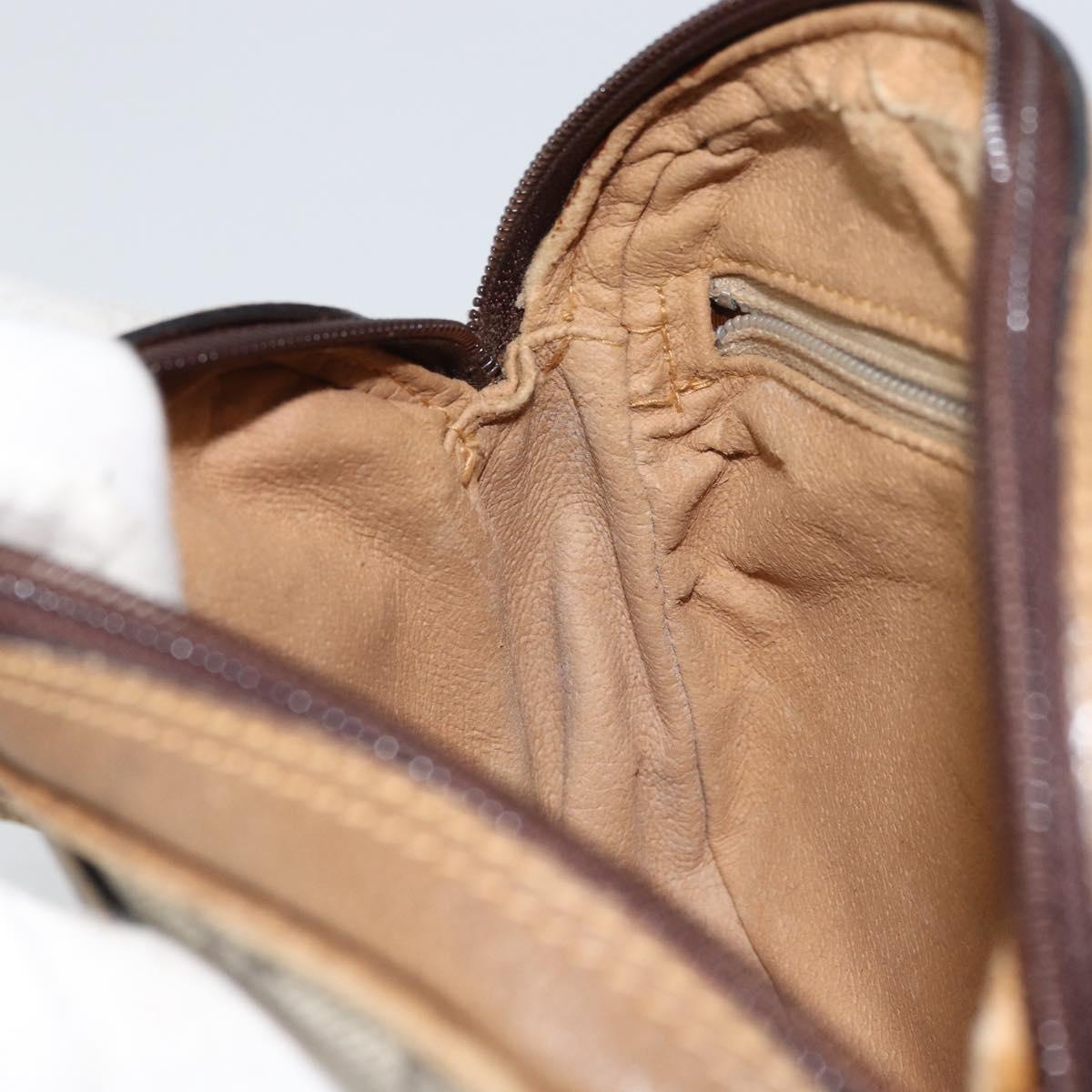 GUCCI GG Plus Supreme Shoulder Bag PVC Beige Gold Auth bs31626