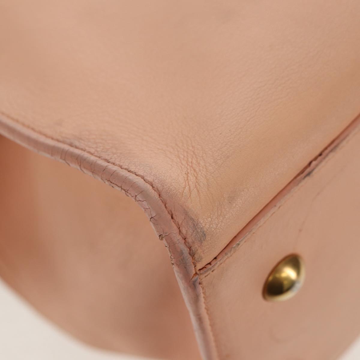 SAINT LAURENT Petit Kabas Hand Bag Leather 2way Pink Gold Auth bs31628