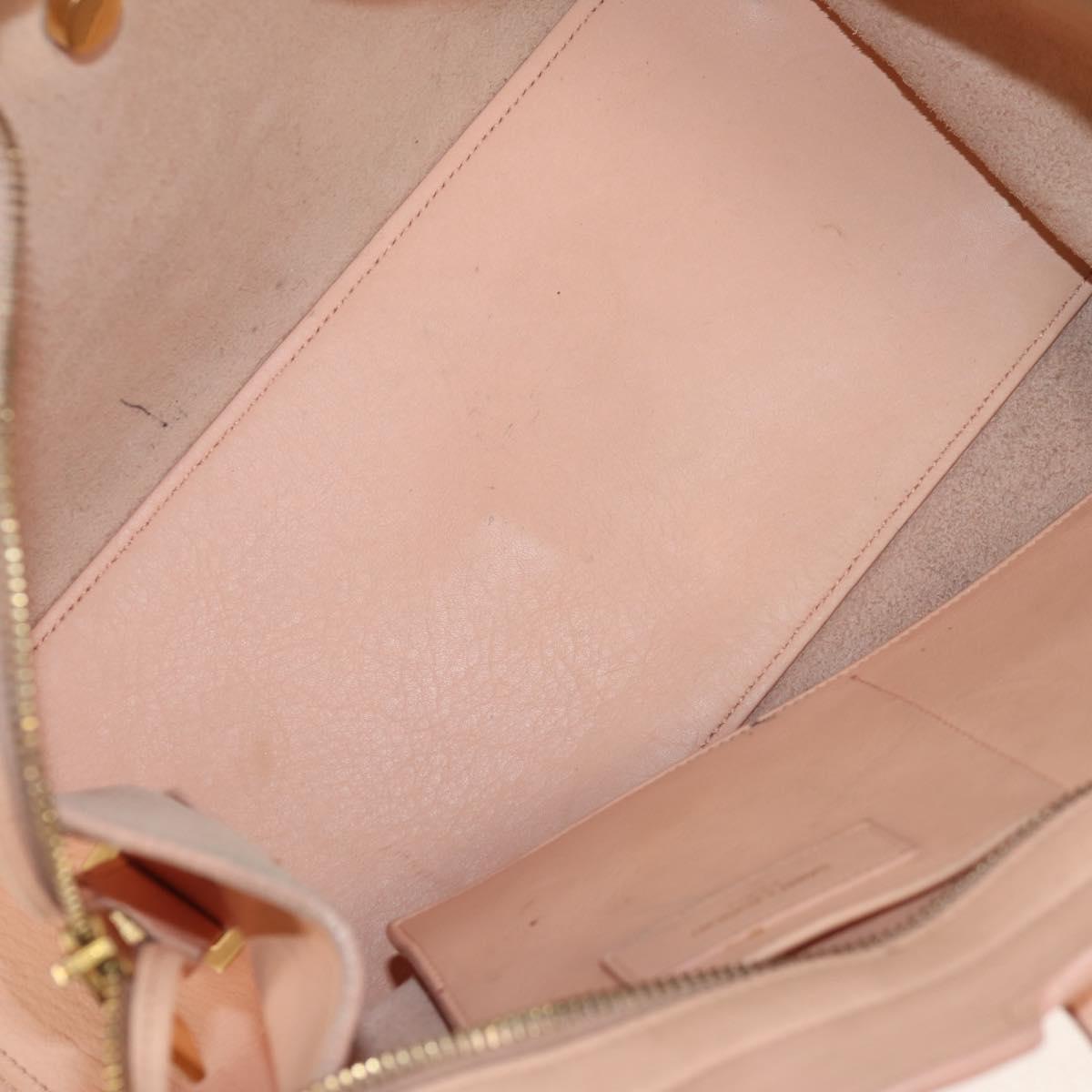 SAINT LAURENT Petit Kabas Hand Bag Leather 2way Pink Gold Auth bs31628