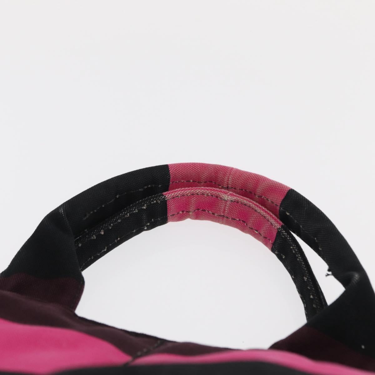 PRADA Canapa GM Hand Bag Canvas Pink Black Auth bs31630