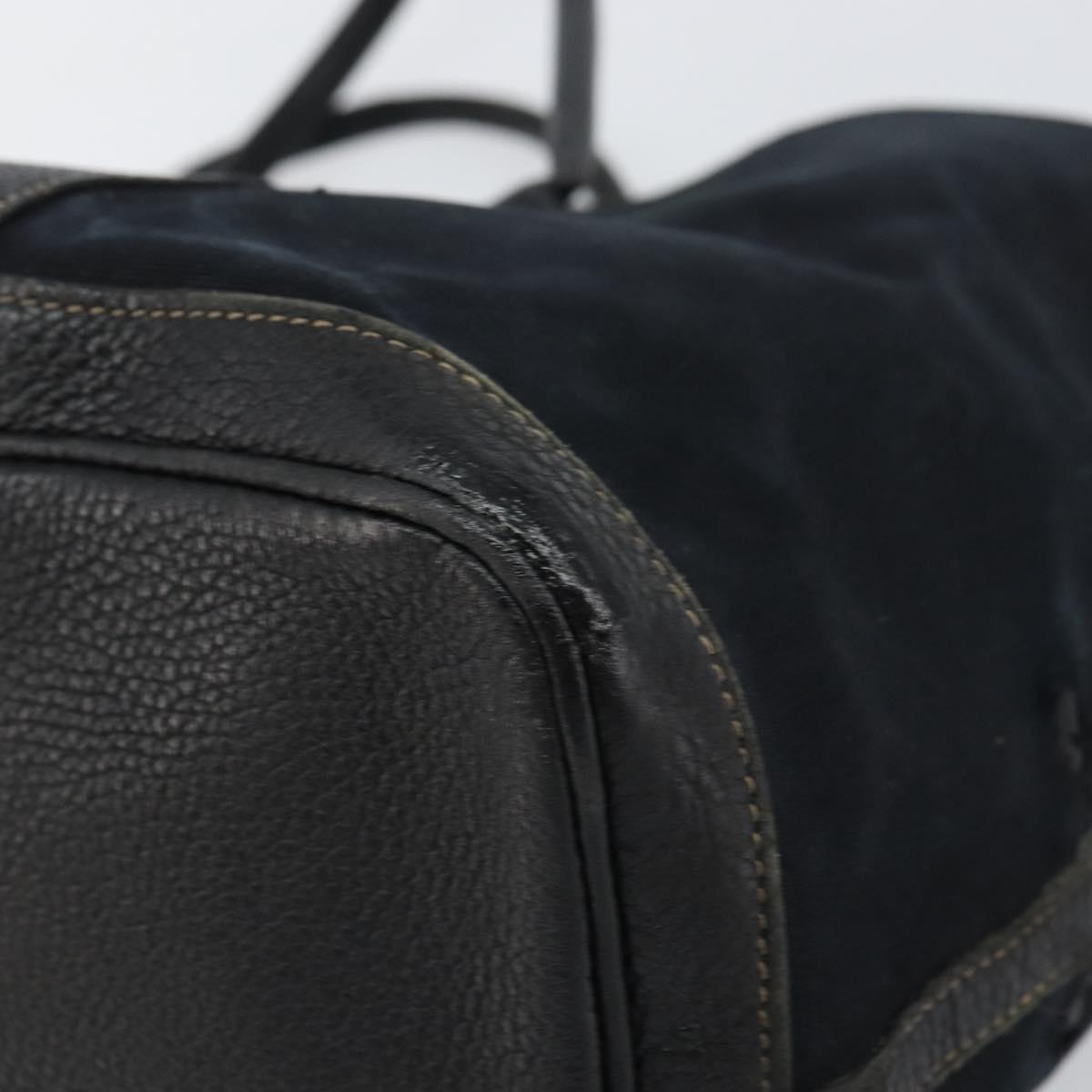 HERMES Tower Ash Garden Party MM Tote Bag Canvas Black Silver Auth bs31631