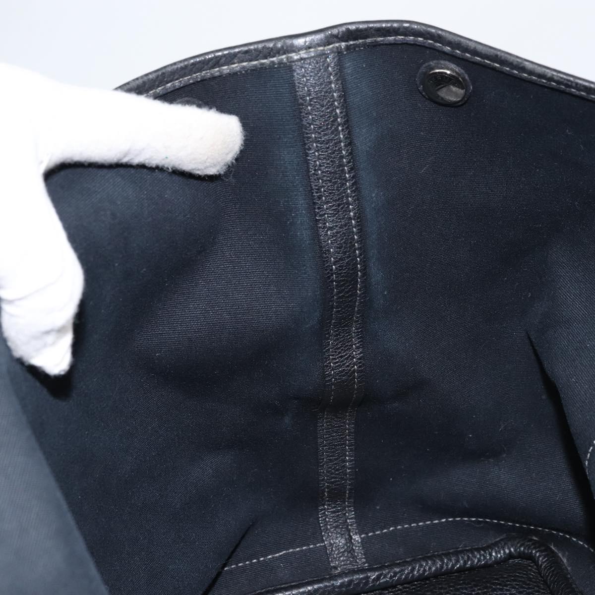 HERMES Tower Ash Garden Party MM Tote Bag Canvas Black Silver Auth bs31631