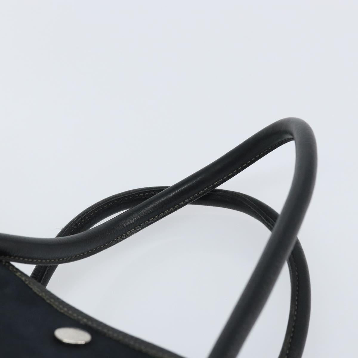 HERMES Tower Ash Garden Party MM Tote Bag Canvas Black Silver Auth bs31631