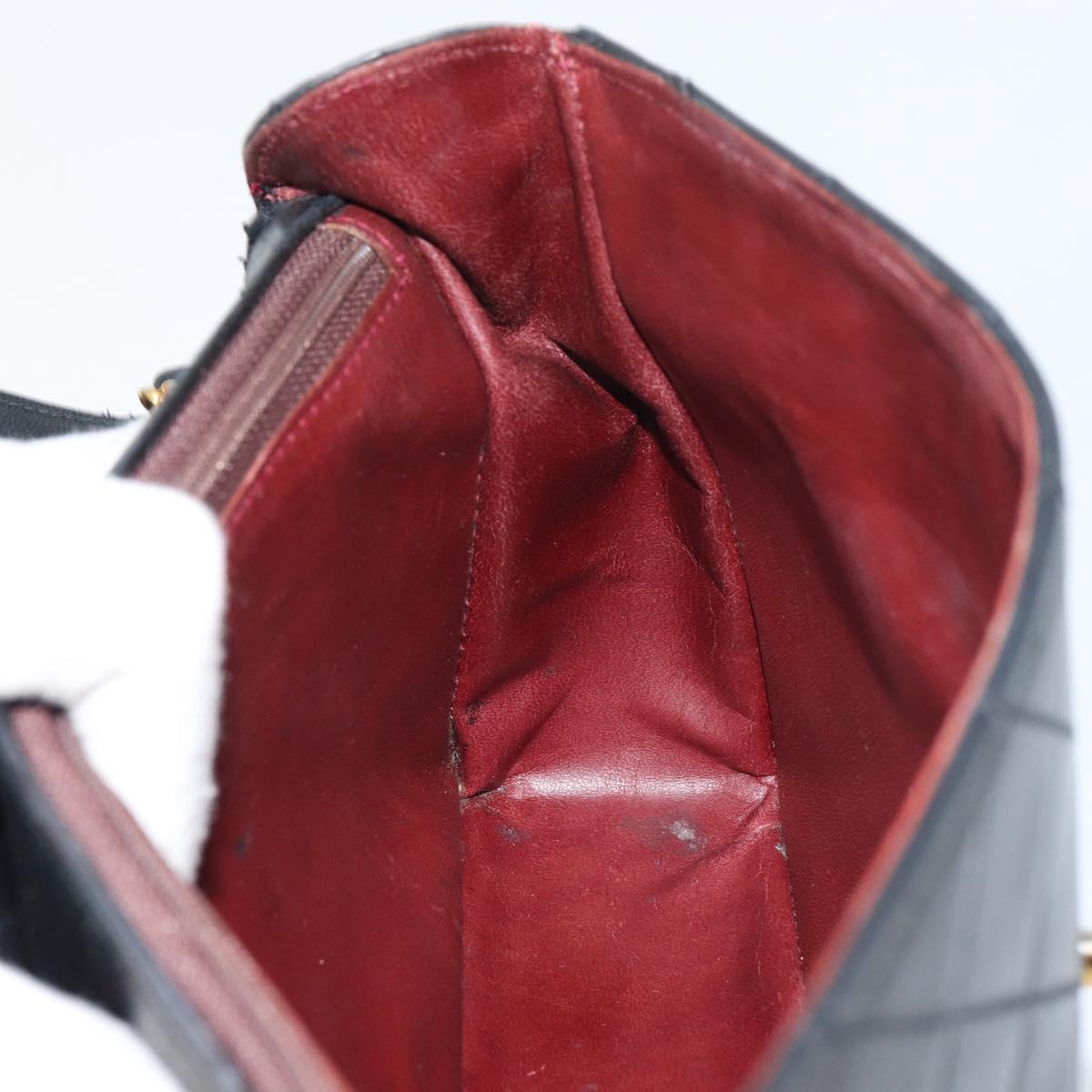 CHANEL Matelasse Chain Shoulder Bag Lamb Skin Black Gold CC Auth bs31635