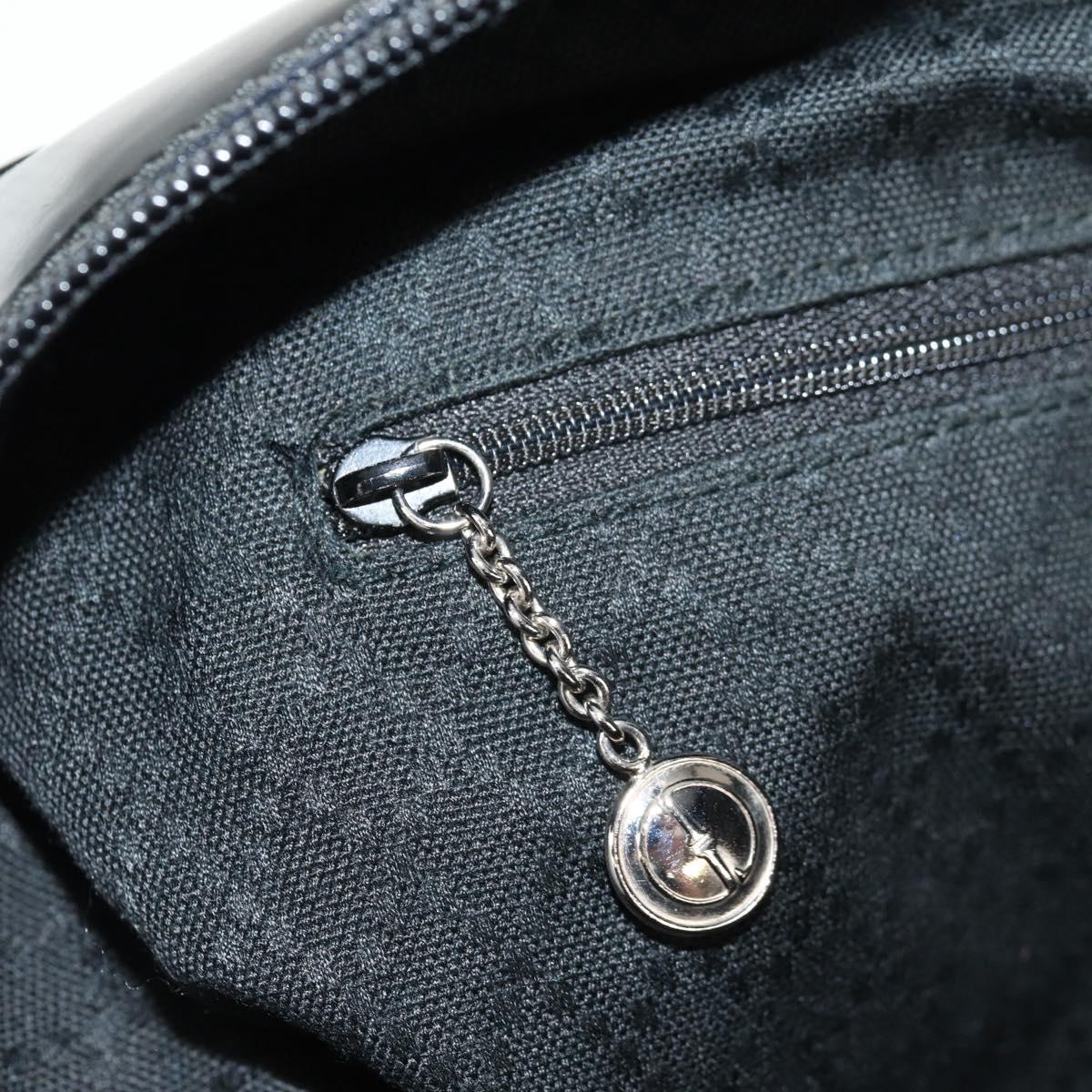 GUCCI Bamboo Hand Bag Nylon Enamel Black Silver 002 2040 0430 Auth bs31639