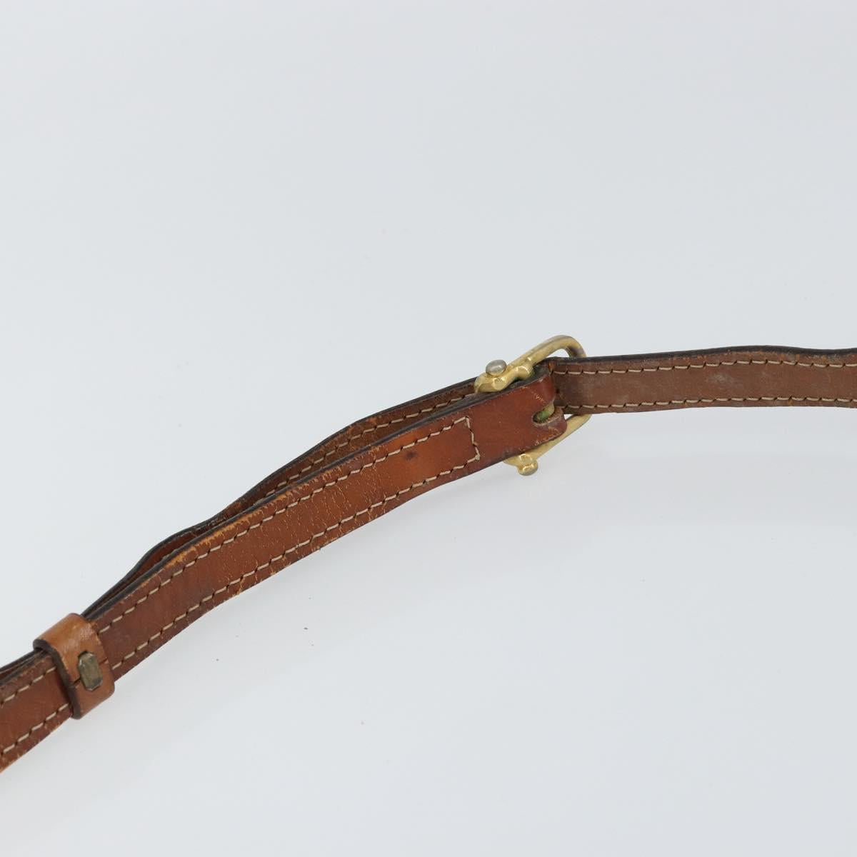 CELINE Macadam Canvas Shoulder Bag PVC Beige Gold Auth bs31640