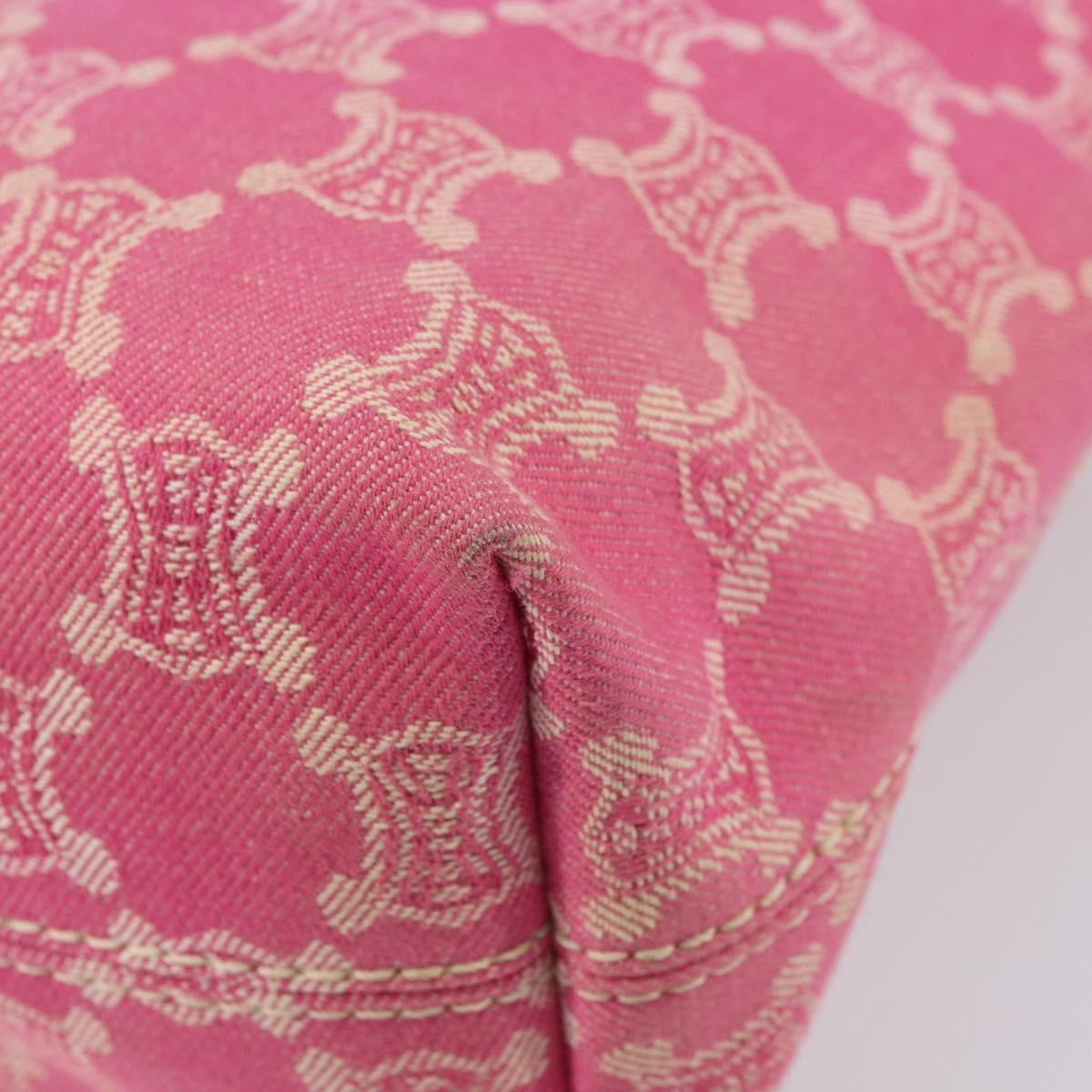 CELINE Paris Macadam Tote Bag Denim Pink Gold Auth bs31642