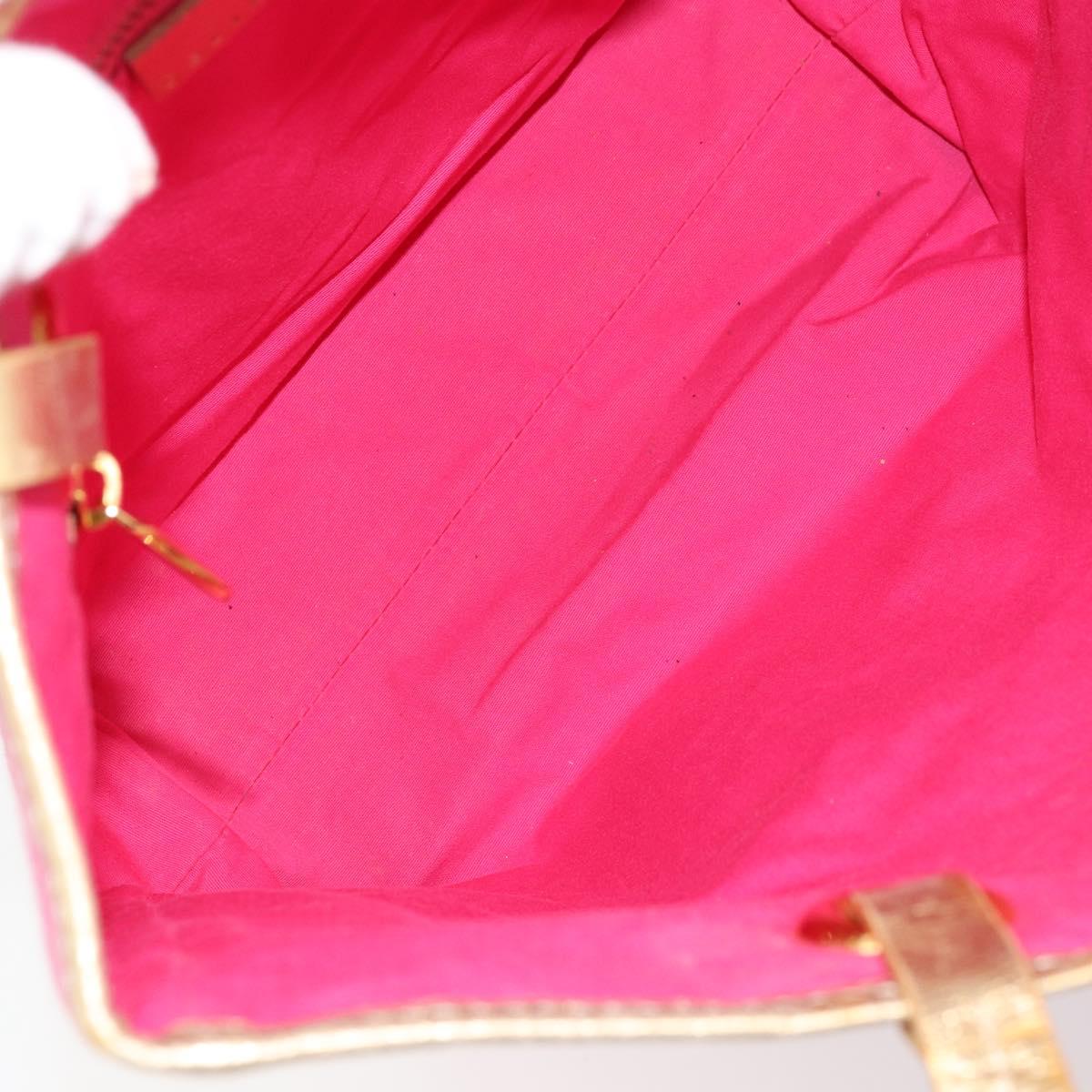 CELINE Paris Macadam Tote Bag Denim Pink Gold Auth bs31642