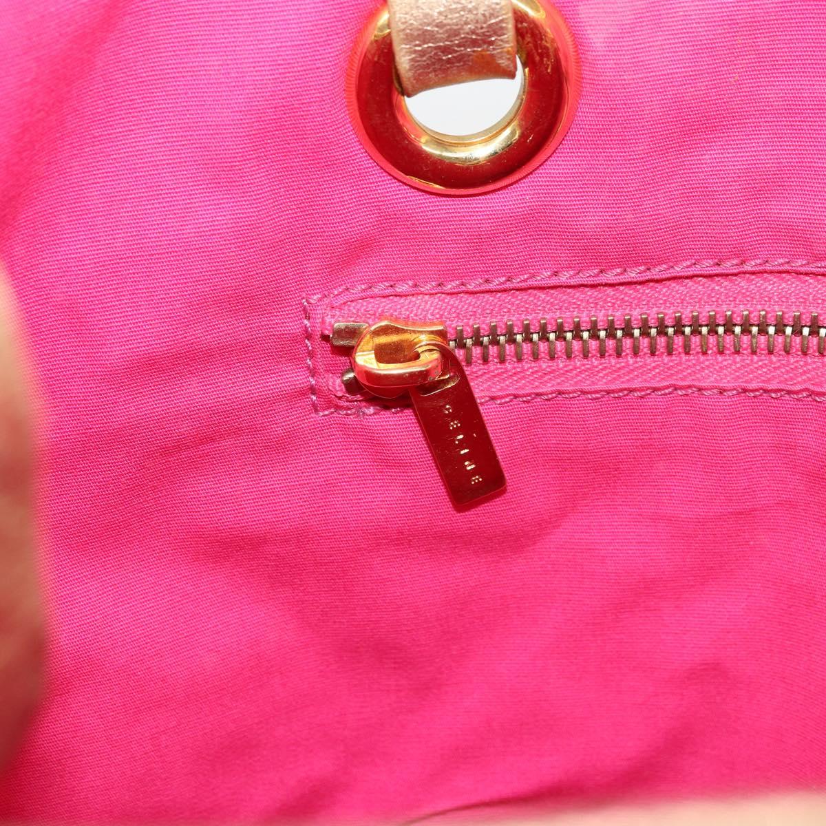 CELINE Paris Macadam Tote Bag Denim Pink Gold Auth bs31642
