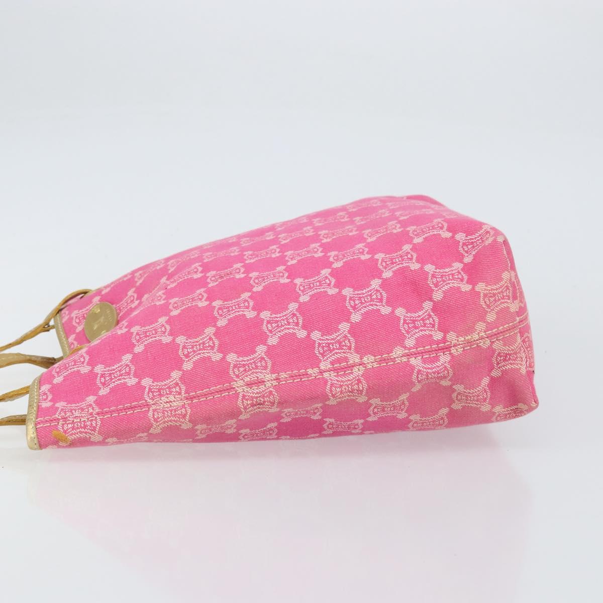 CELINE Paris Macadam Tote Bag Denim Pink Gold Auth bs31642