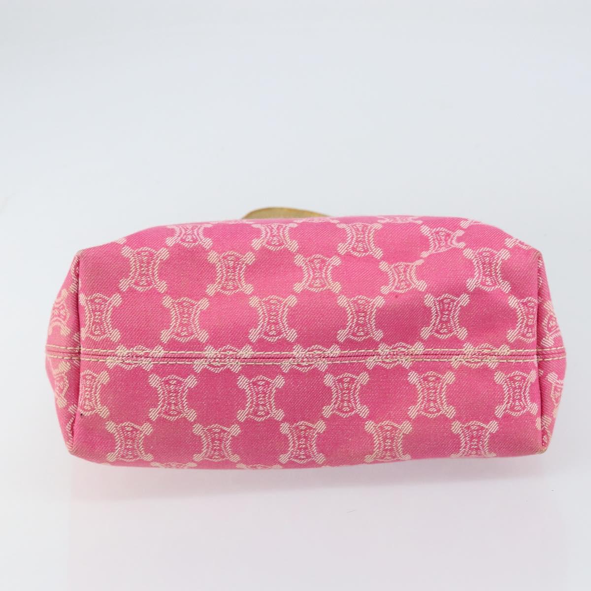 CELINE Paris Macadam Tote Bag Denim Pink Gold Auth bs31642