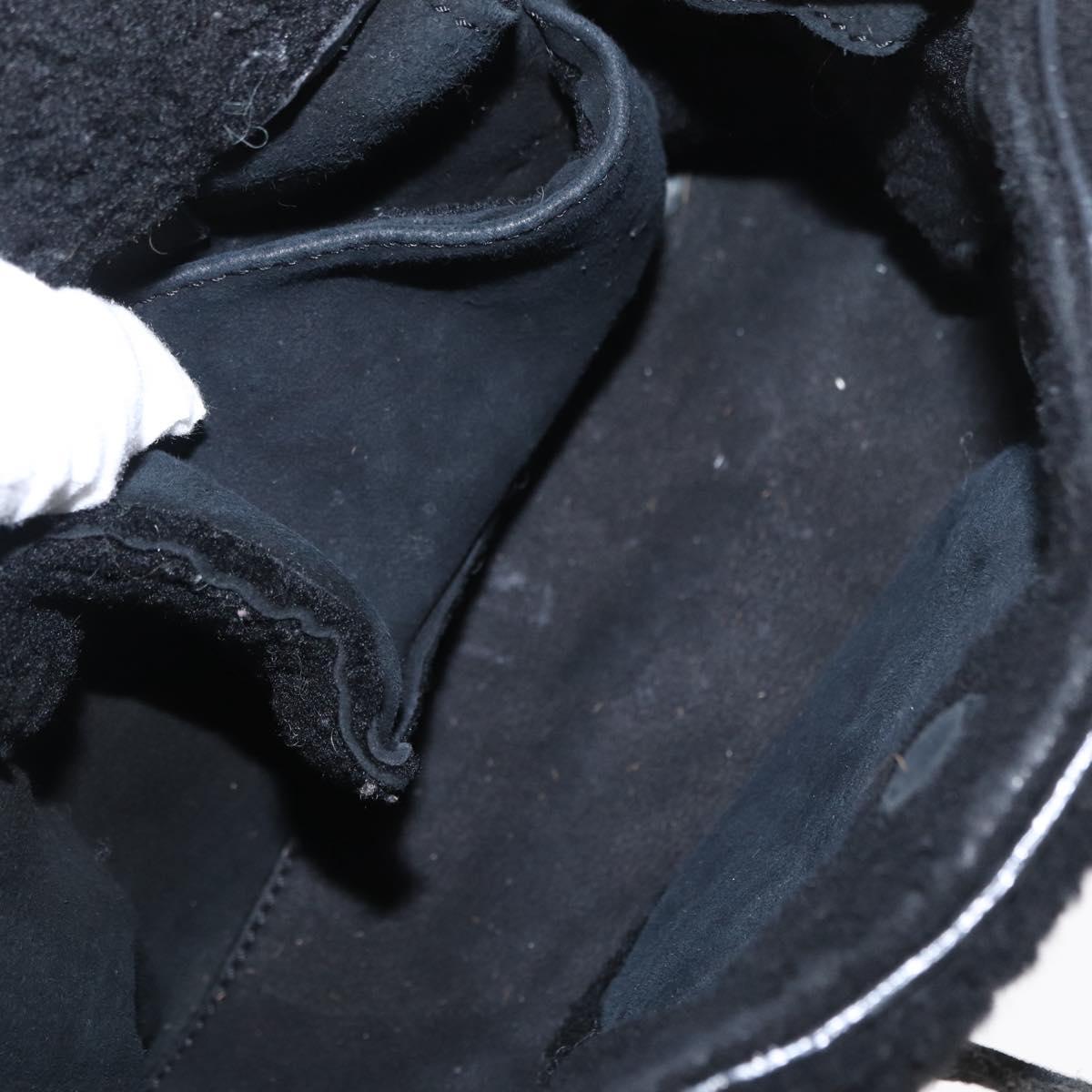 BALENCIAGA Paper Mini Hand Bag Mouton Black Silver Auth bs31650