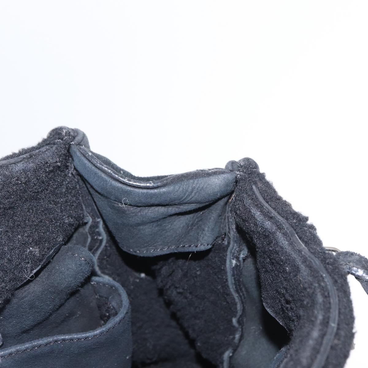 BALENCIAGA Paper Mini Hand Bag Mouton Black Silver Auth bs31650