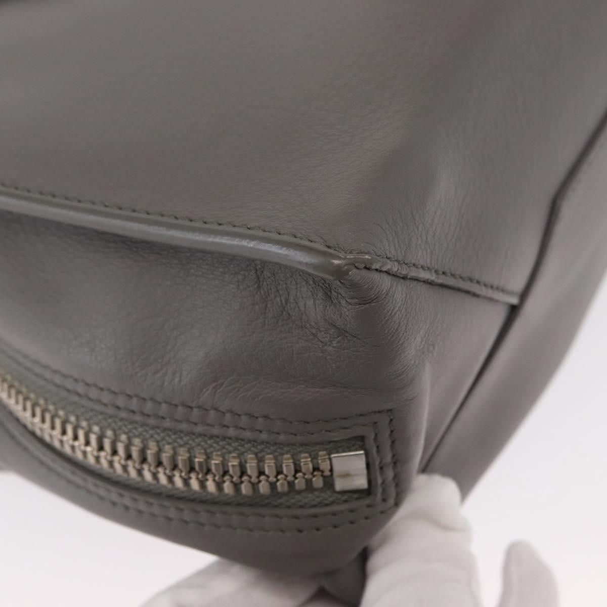 BALENCIAGA Paper B4 Hand Bag Leather Gray Silver 370926 Auth bs31651V