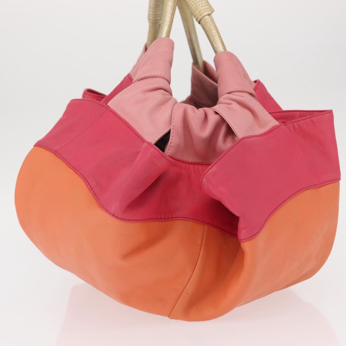 LOEWE Nappa Aire Anagram Hand Bag Leather Orange Auth bs31653