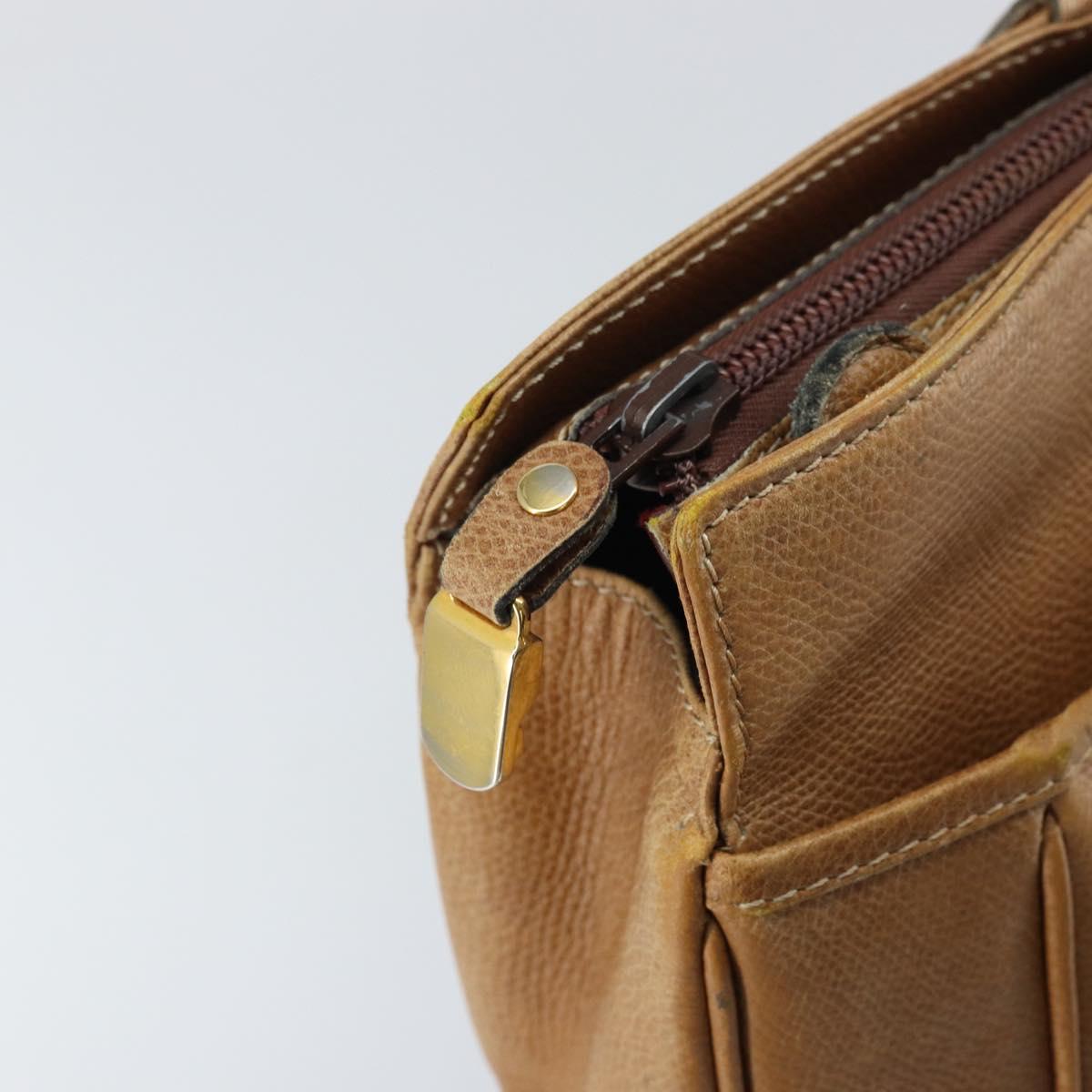 LOEWE Anagram Tote Bag Leather Beige Gold Auth bs31654