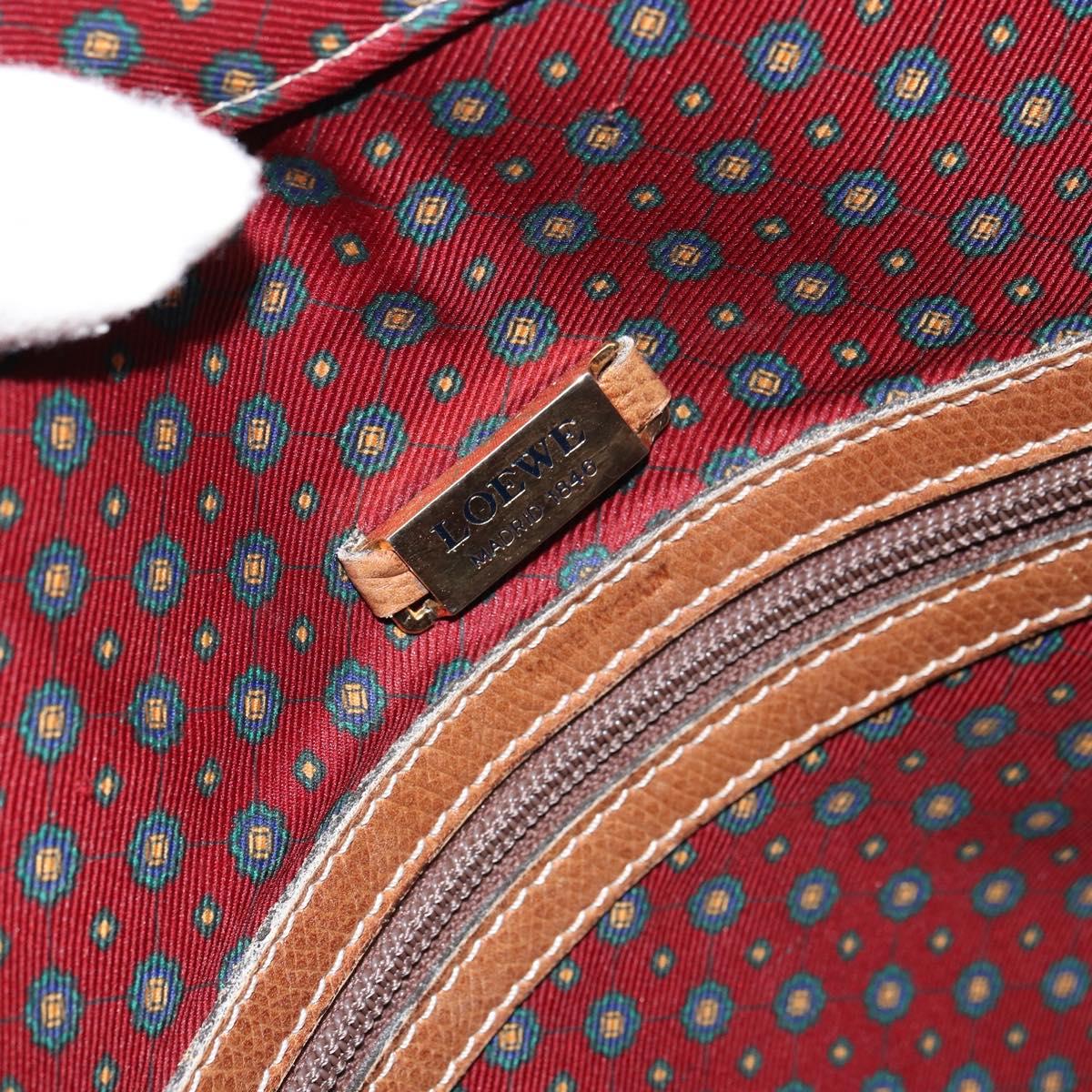 LOEWE Anagram Tote Bag Leather Beige Gold Auth bs31654