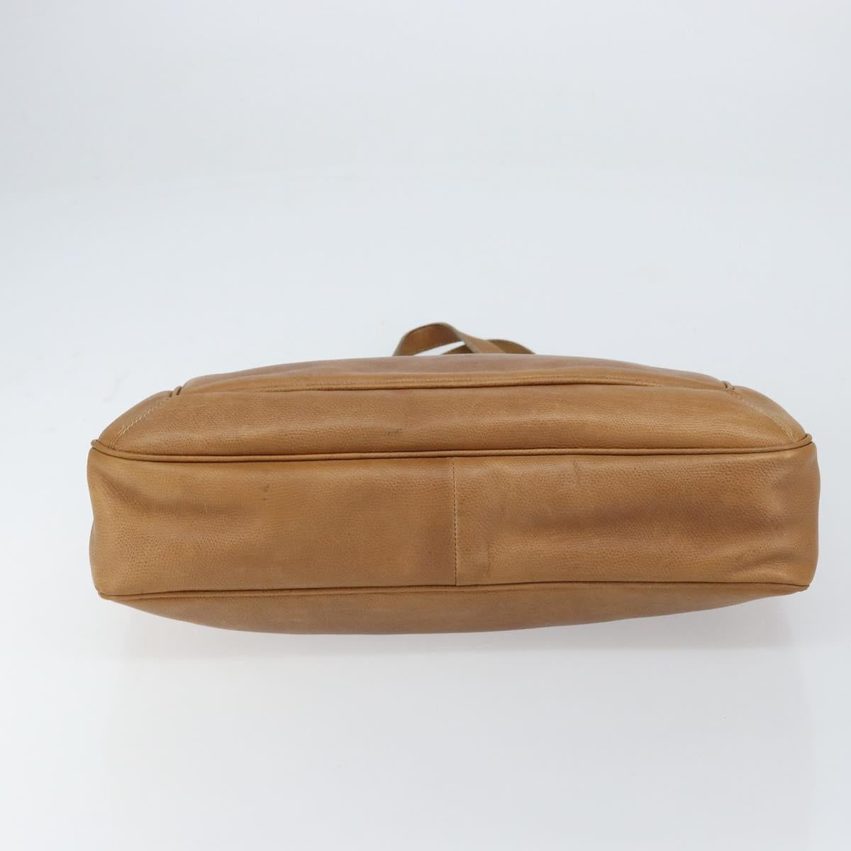 LOEWE Anagram Tote Bag Leather Beige Gold Auth bs31654