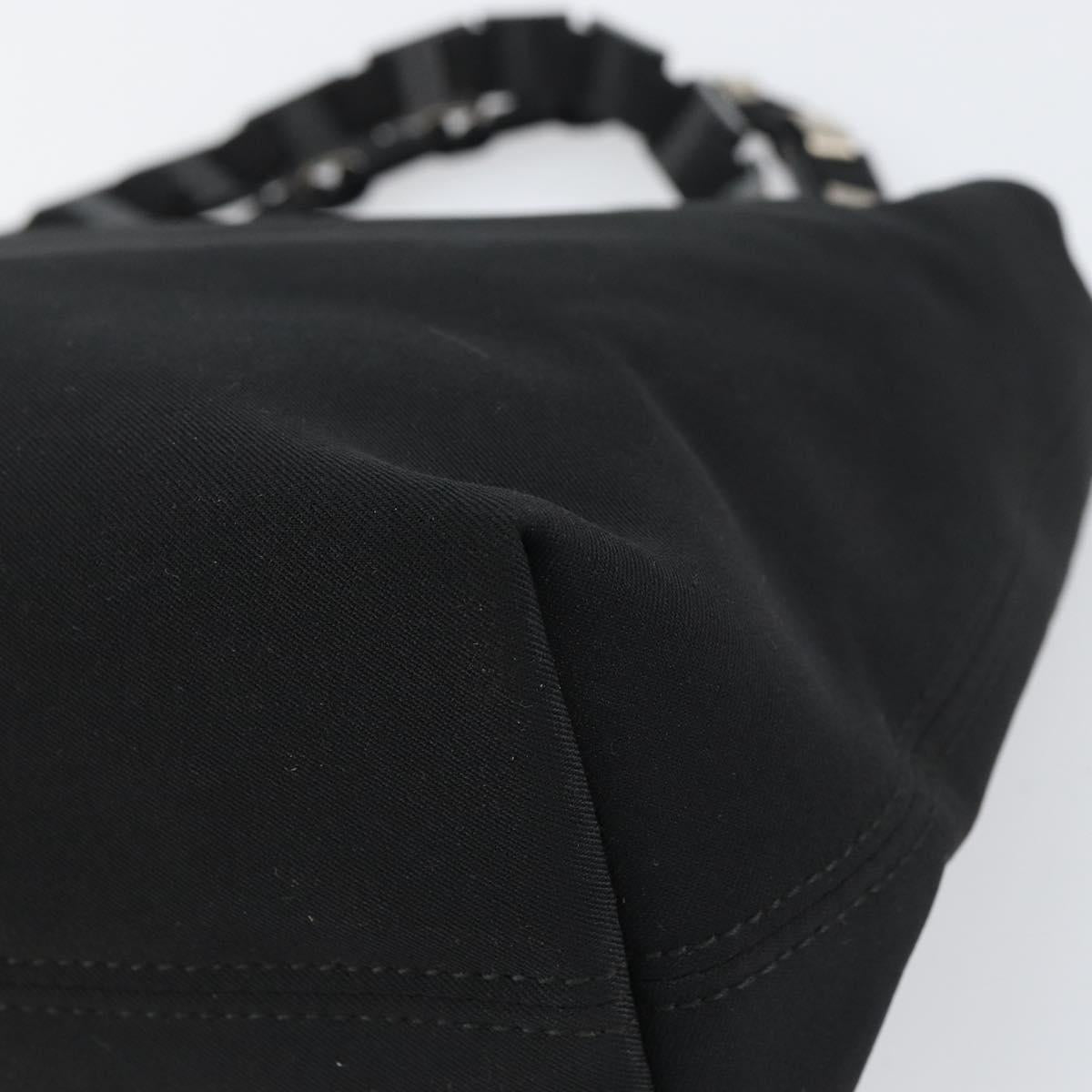 Salvatore Ferragamo Hand Bag Canvas Black Silver Auth bs31657