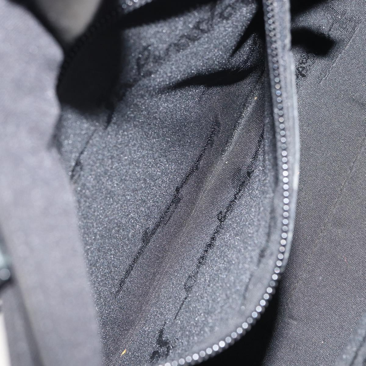 Salvatore Ferragamo Hand Bag Canvas Black Silver Auth bs31657