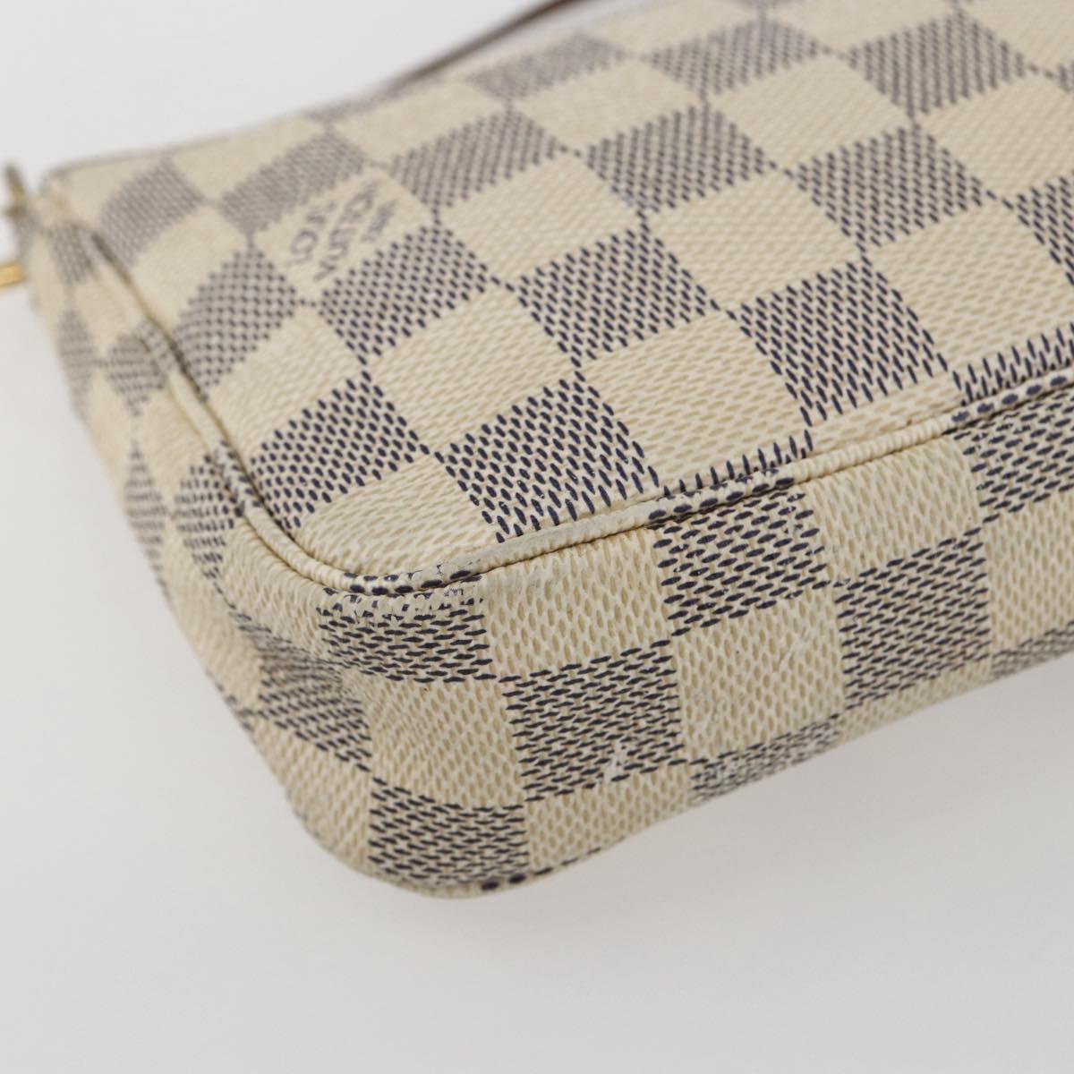 LOUIS VUITTON Damier Azur Pochette Accessoires Pouch N51986 LV Auth bs31668