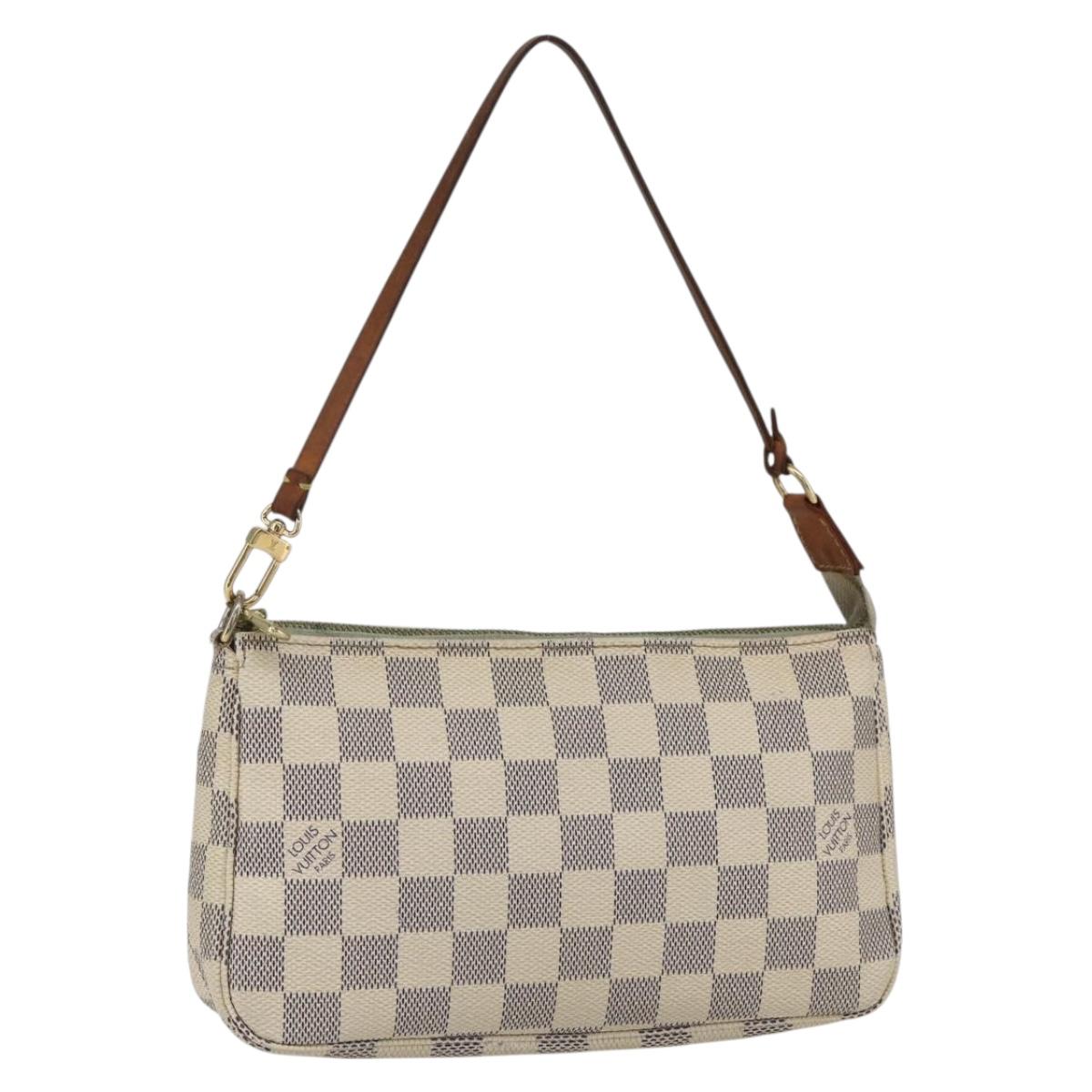 LOUIS VUITTON Damier Azur Pochette Accessoires Pouch N51986 LV Auth bs31668