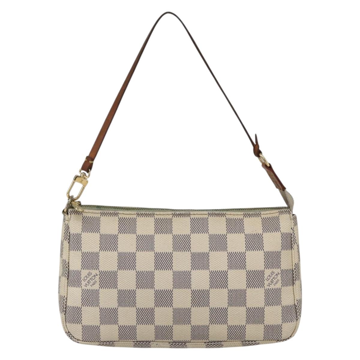 LOUIS VUITTON Damier Azur Pochette Accessoires Pouch N51986 LV Auth bs31668