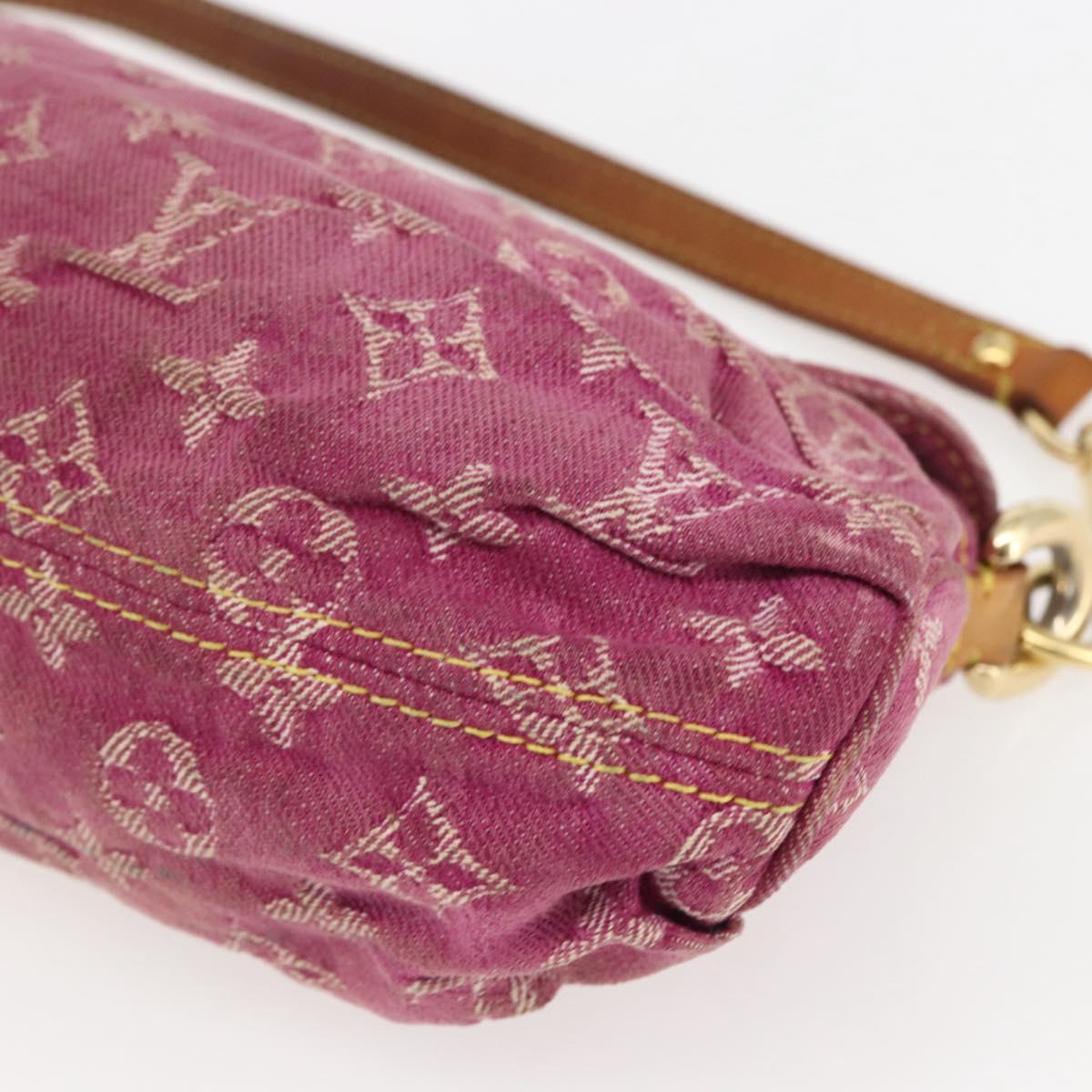 LOUIS VUITTON Monogram Denim Mini Preity Bag Fuchsia M95216 LV Auth bs31670V