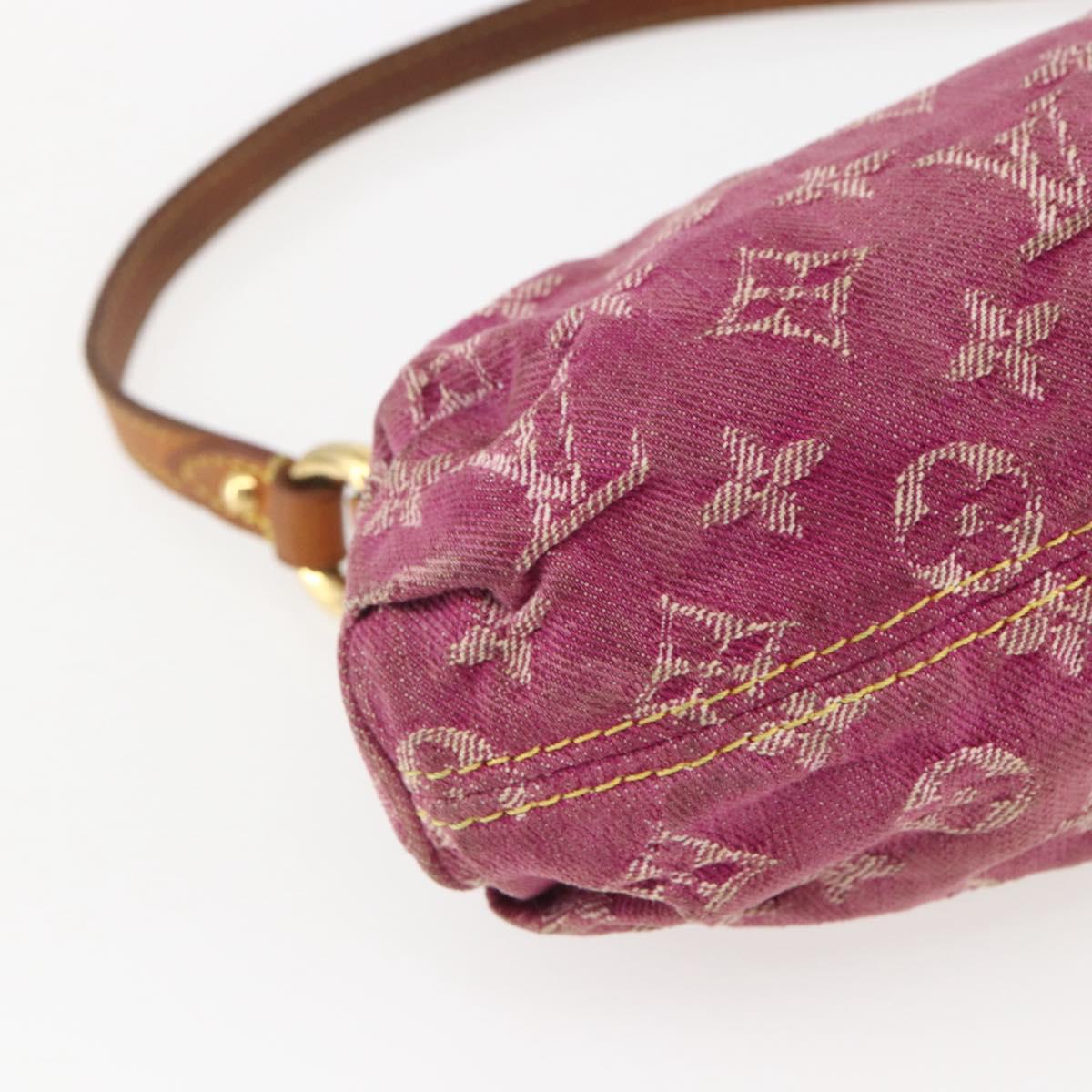 LOUIS VUITTON Monogram Denim Mini Preity Bag Fuchsia M95216 LV Auth bs31670V