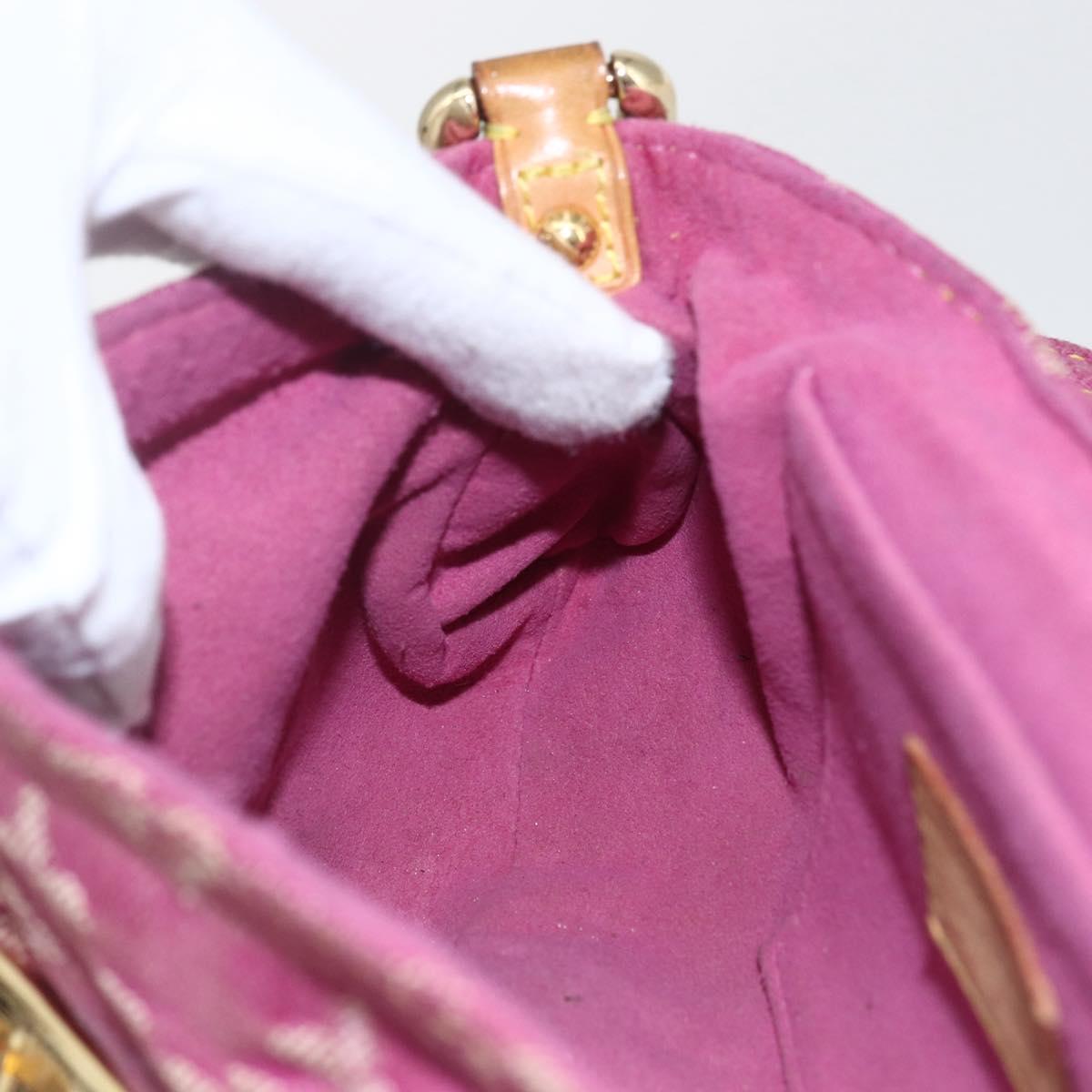 LOUIS VUITTON Monogram Denim Mini Preity Bag Fuchsia M95216 LV Auth bs31670V