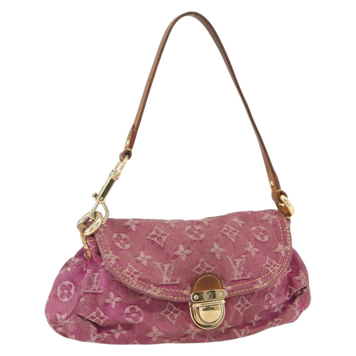 LOUIS VUITTON Monogram Denim Mini Preity Bag Fuchsia M95216 LV Auth bs31670V